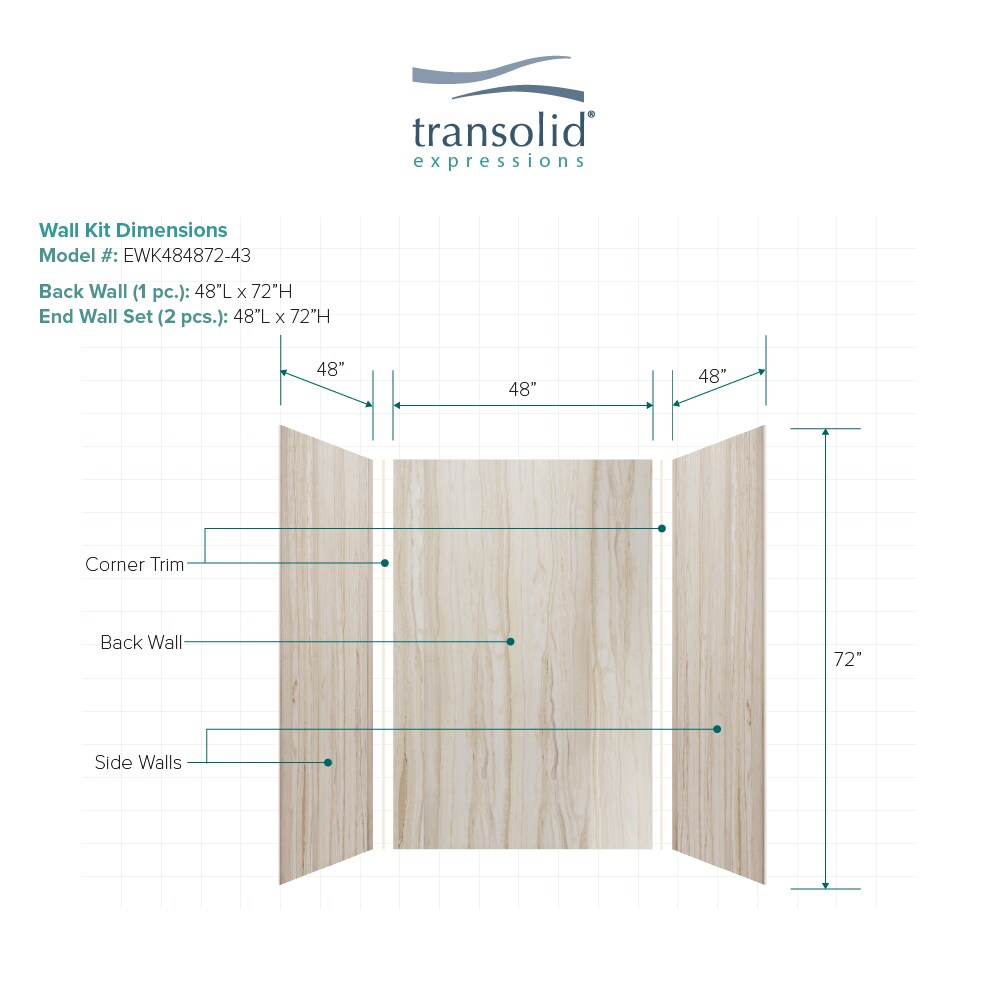Transolid EWK484872-43 Shower-Wall-Surrounds - View #2