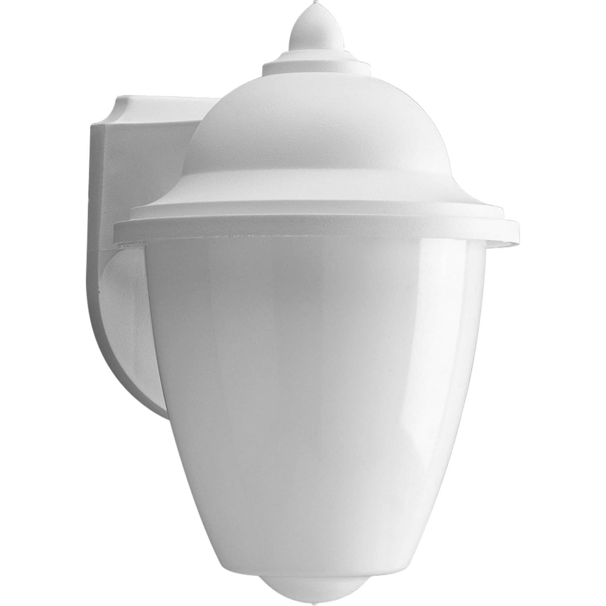 White Porcelain Cylinder Outdoor Wall Lantern with Acrylic Shade