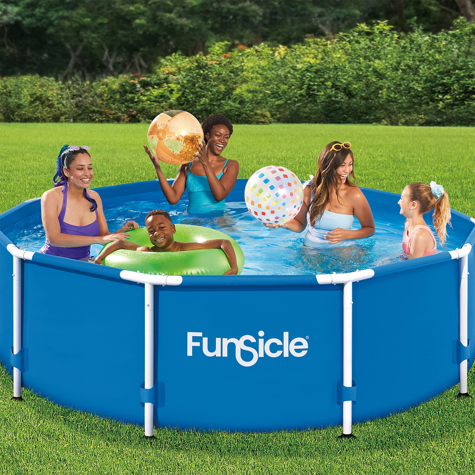 Funsicle 10-ft x 10-ft x 30-in Metal Frame Round Above-Ground with Filter Pump the Above-Ground Pools department at Lowes.com