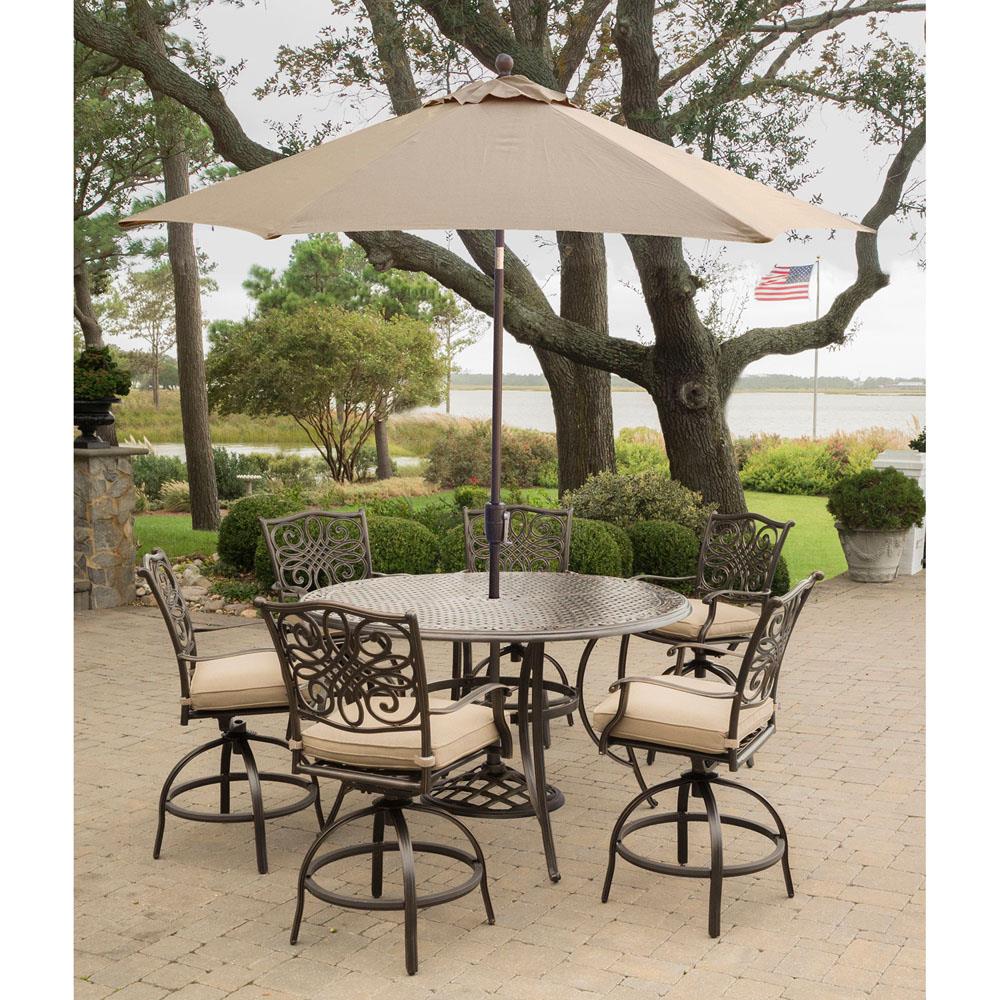 Hanover TRADDN7PCBR-SU Patio-Dining-Sets - View #15