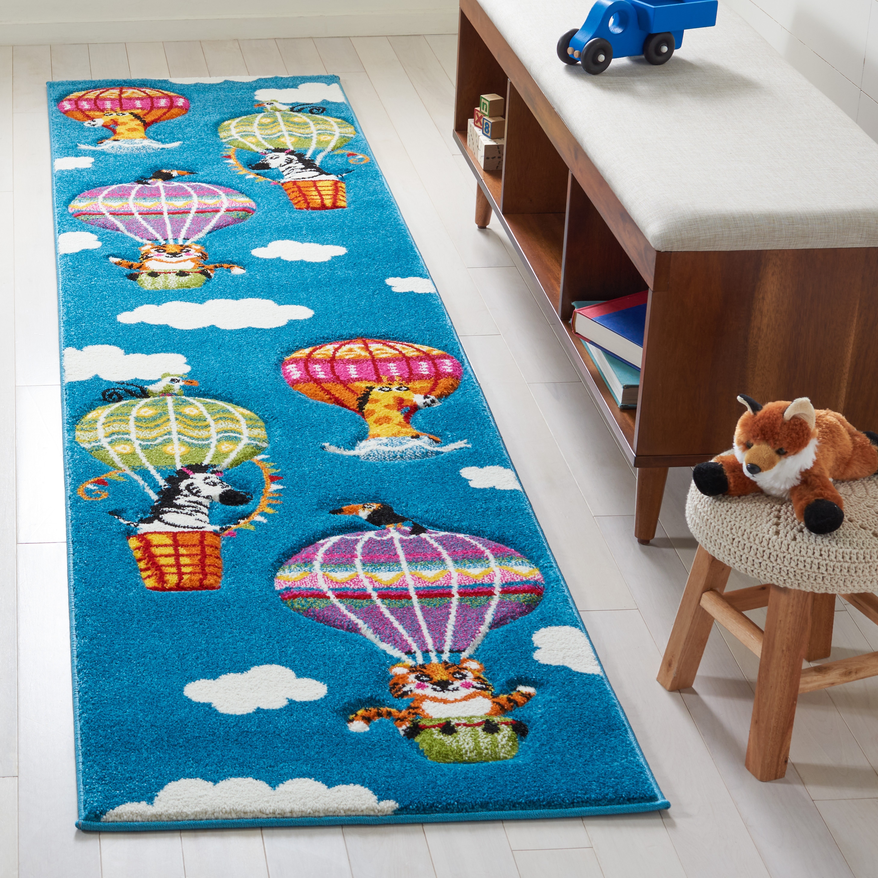 Carousel Kids 118M Blue/Green 2ft x 8ft Runner Rug