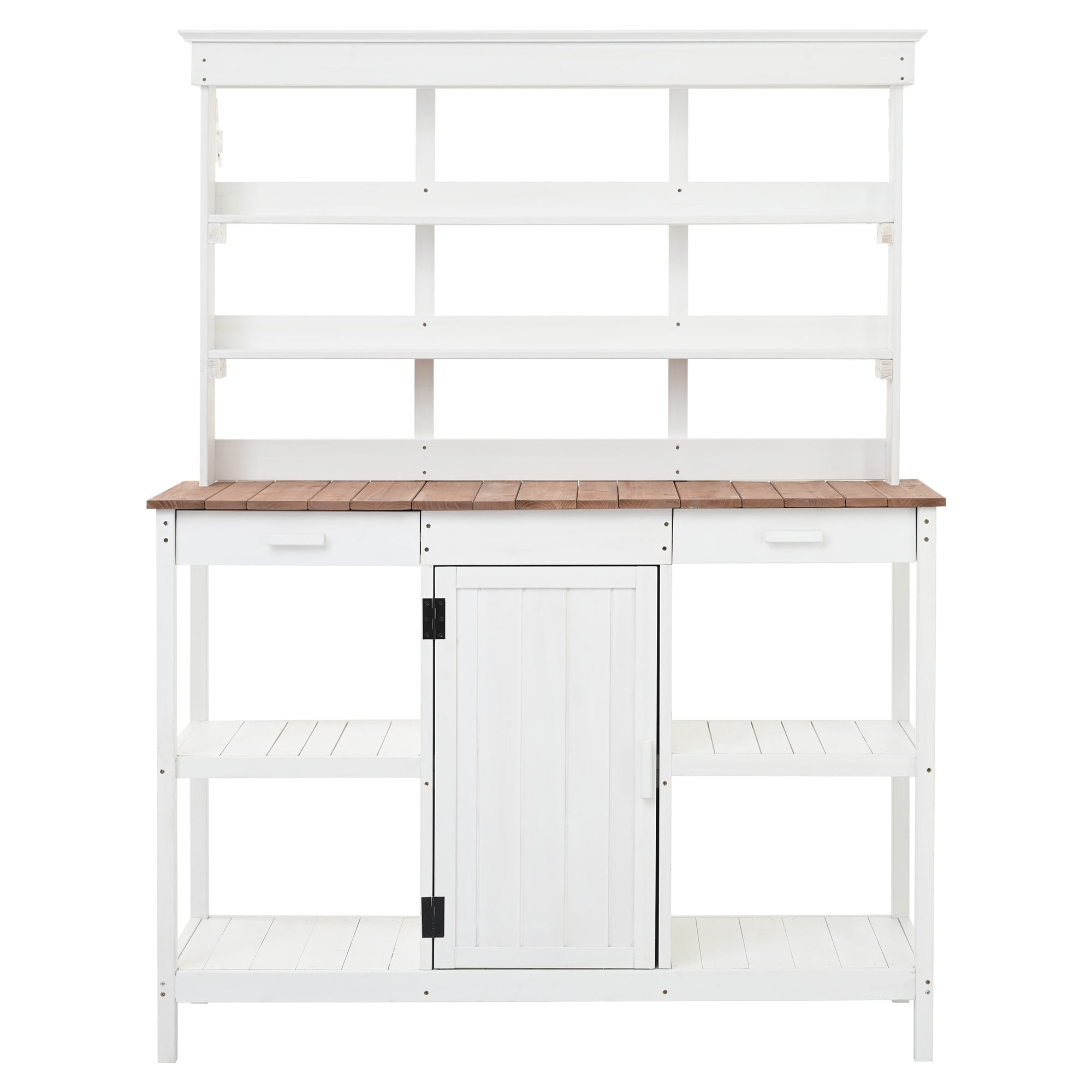 Bybafun YA0100385 50.2-in x 66-in x 19.7-in White Potting Bench