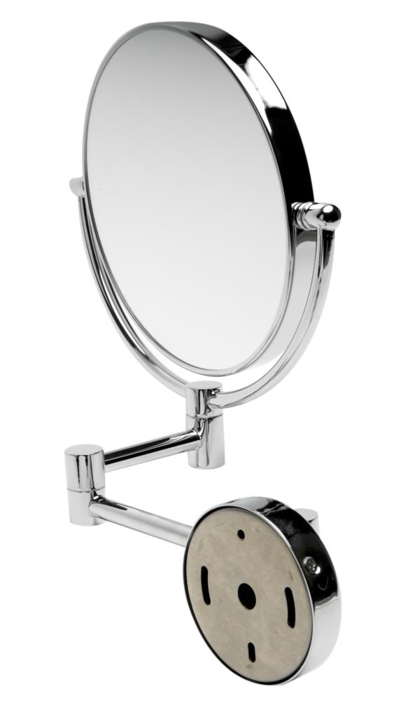 ALFI brand 9.88-in x 9.88-in Polished Brass Double-Sided Magnifying Wall-Mounted Vanity Mirror