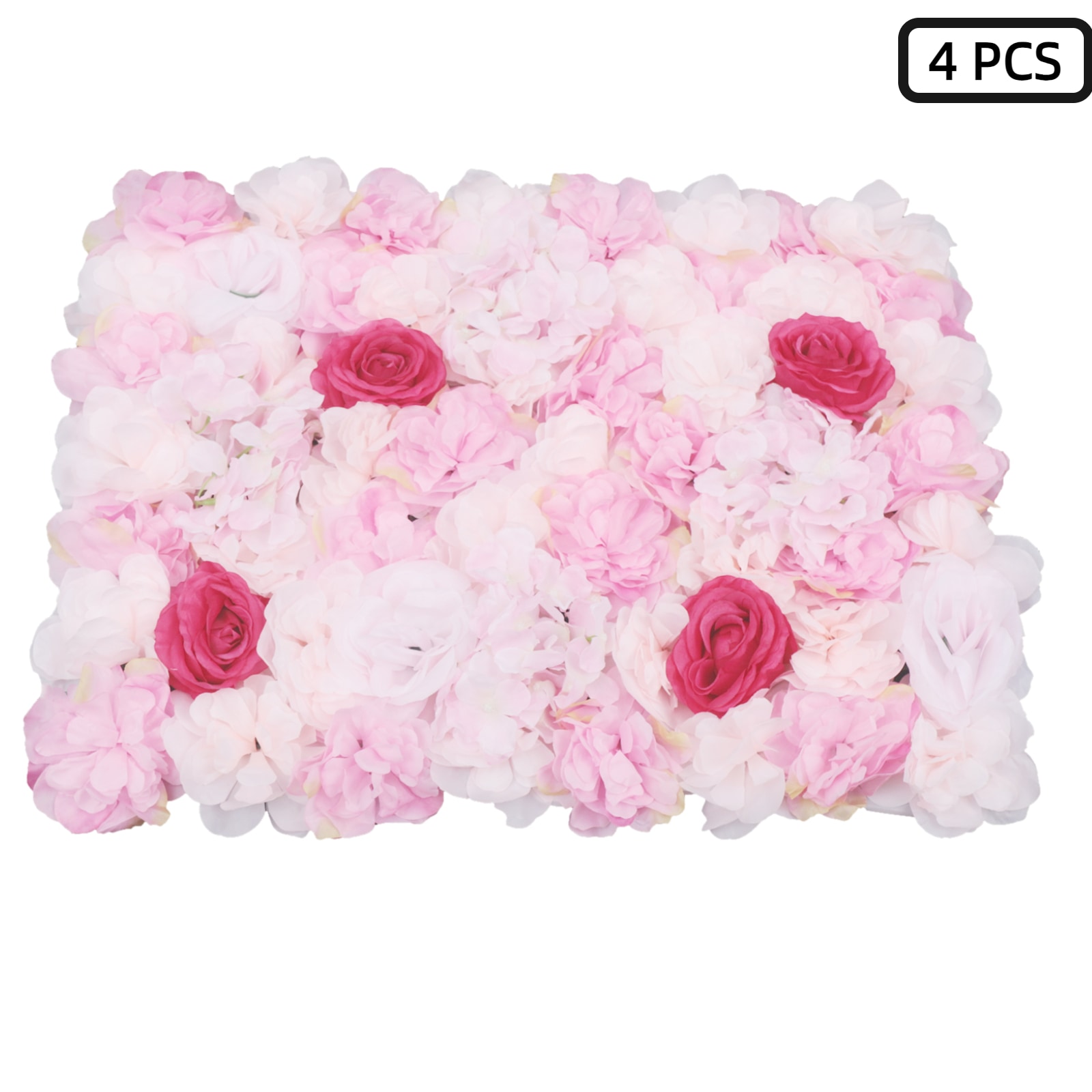 CNCEST HG-ZJ6966-402 23.6-Inches W x 15.7-Inches H 4 PCS Pink-Watermelon Red Flower Panels For Wedding Rose Garden Trellis