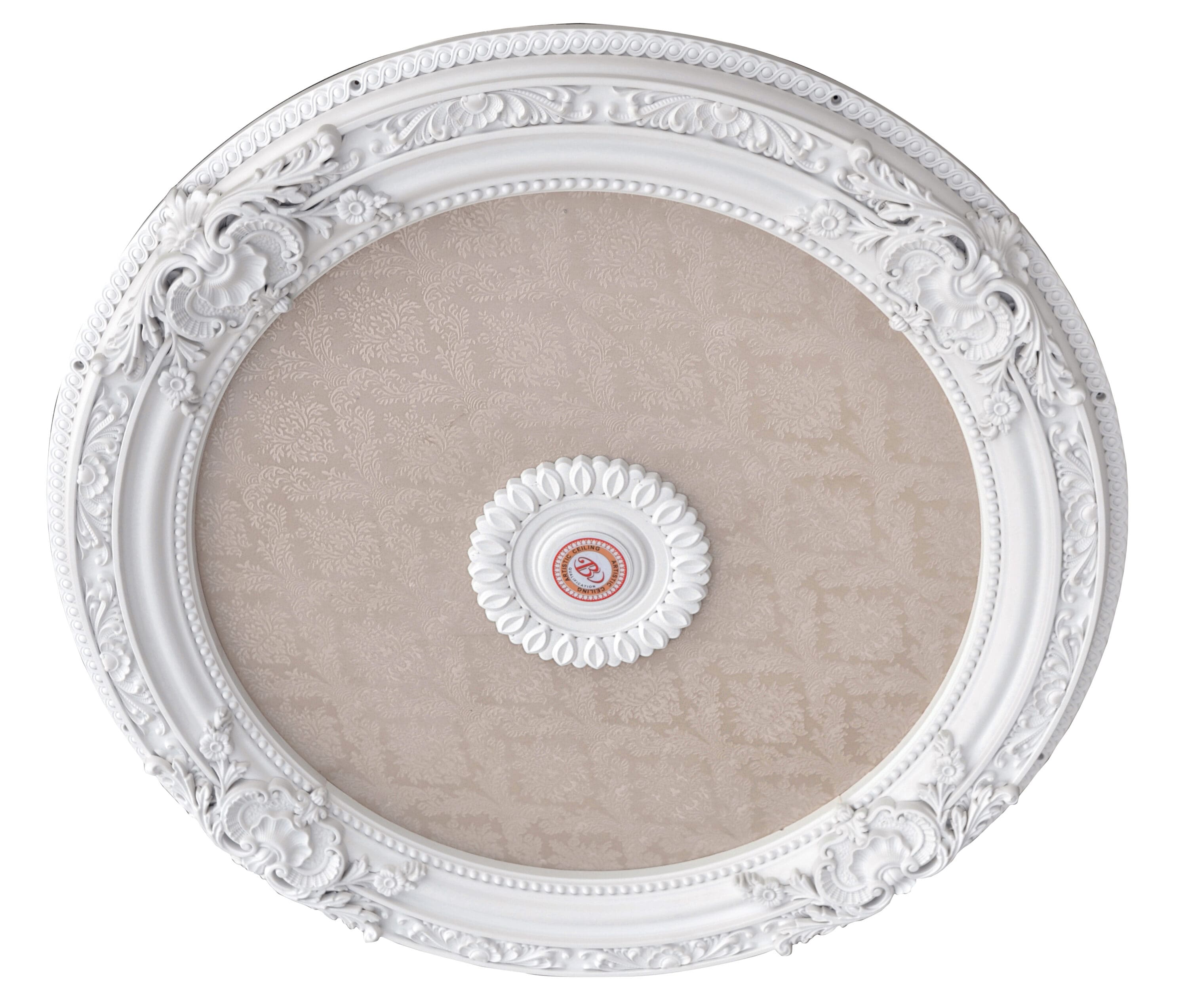 Blanco 36" White and Beige Polystyrene Chandelier Ceiling Medallion