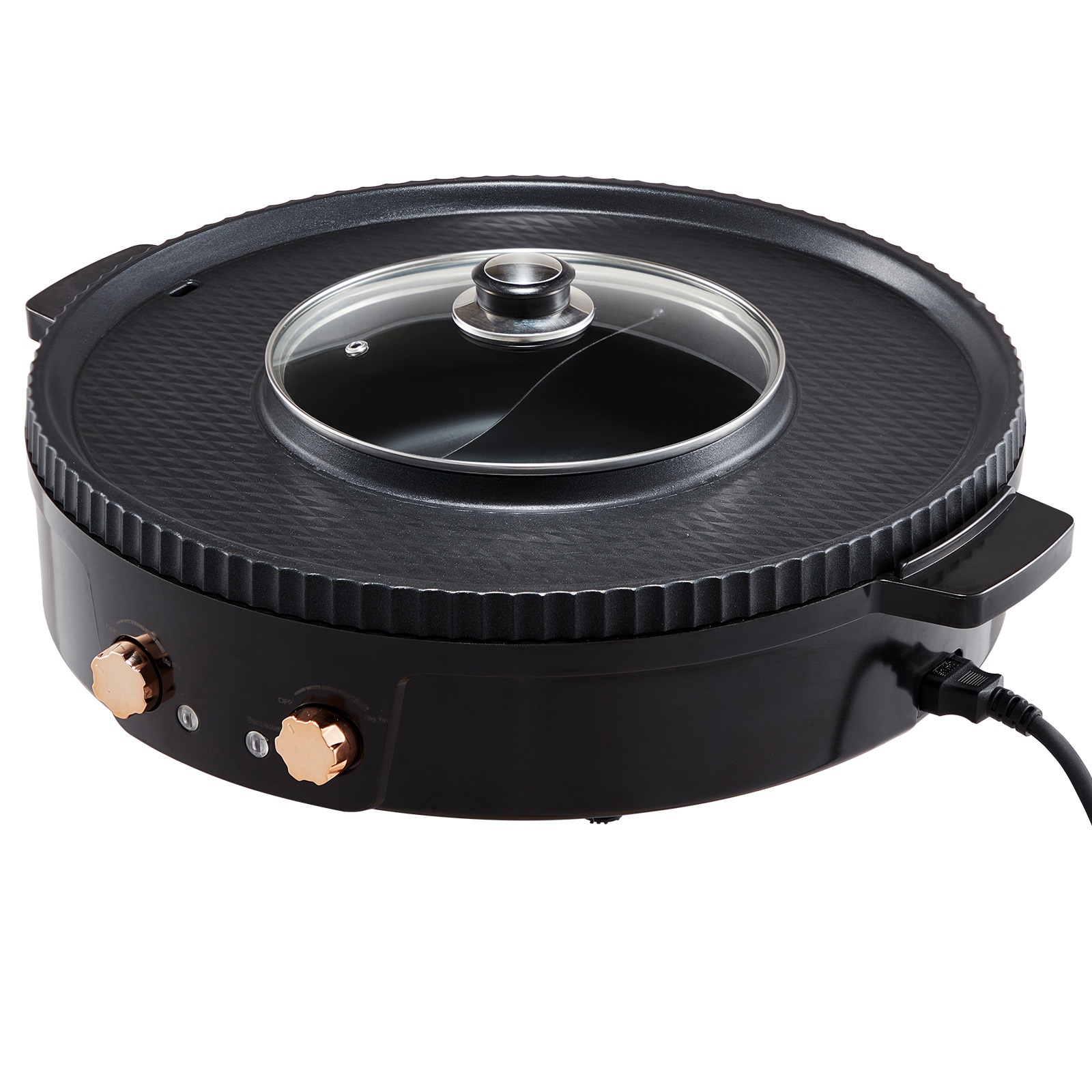 ECO GLOBAL INC 1800W 2-in-1 Electric Smokeless Grill Hot Pot for 2 to 8 ...