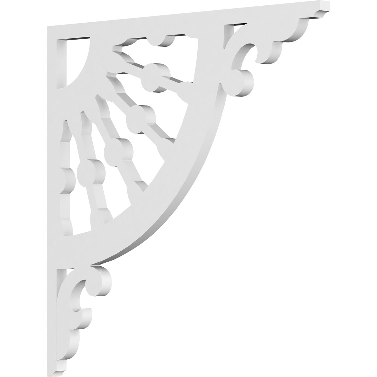 Ekena Millwork BKTP01X16X16WW Wagon Wheel 5/8-in x 16-in x 16-in Off-white PVC Standard bracket