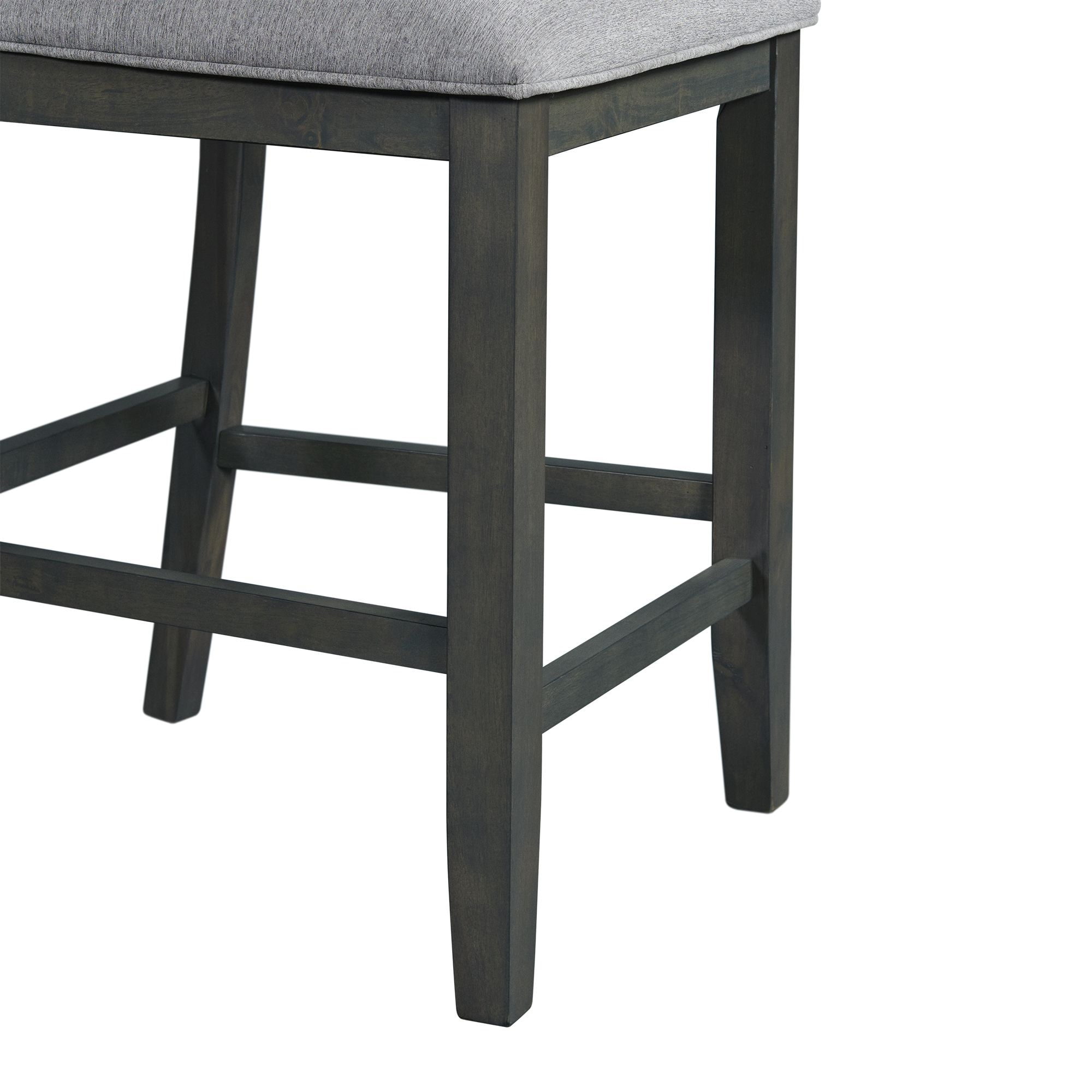 Gray Counter Height Dining Set with Faux Leather Chairs