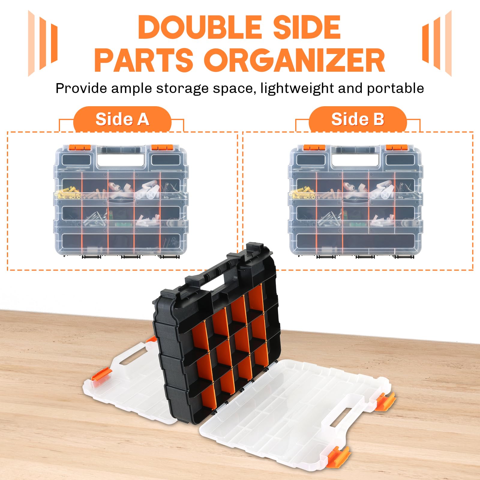LAIFUCAM Small Parts Organizer Storage Case Tools Box Organizer 34 ...