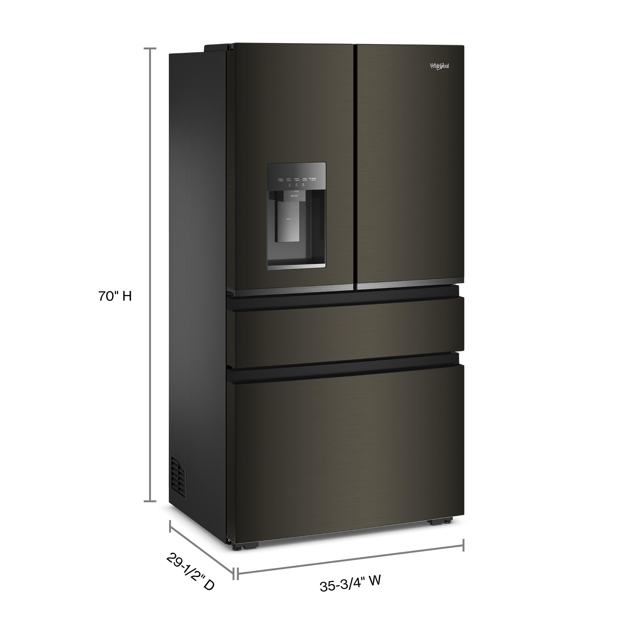 Whirlpool Counter-Depth 21.86-cu ft 36-in Wide French Door Refrigerator with Dual Ice Maker ( Black Stainless Finish ) ENERGY STAR Certified Sansujyuku sansujyuku.com