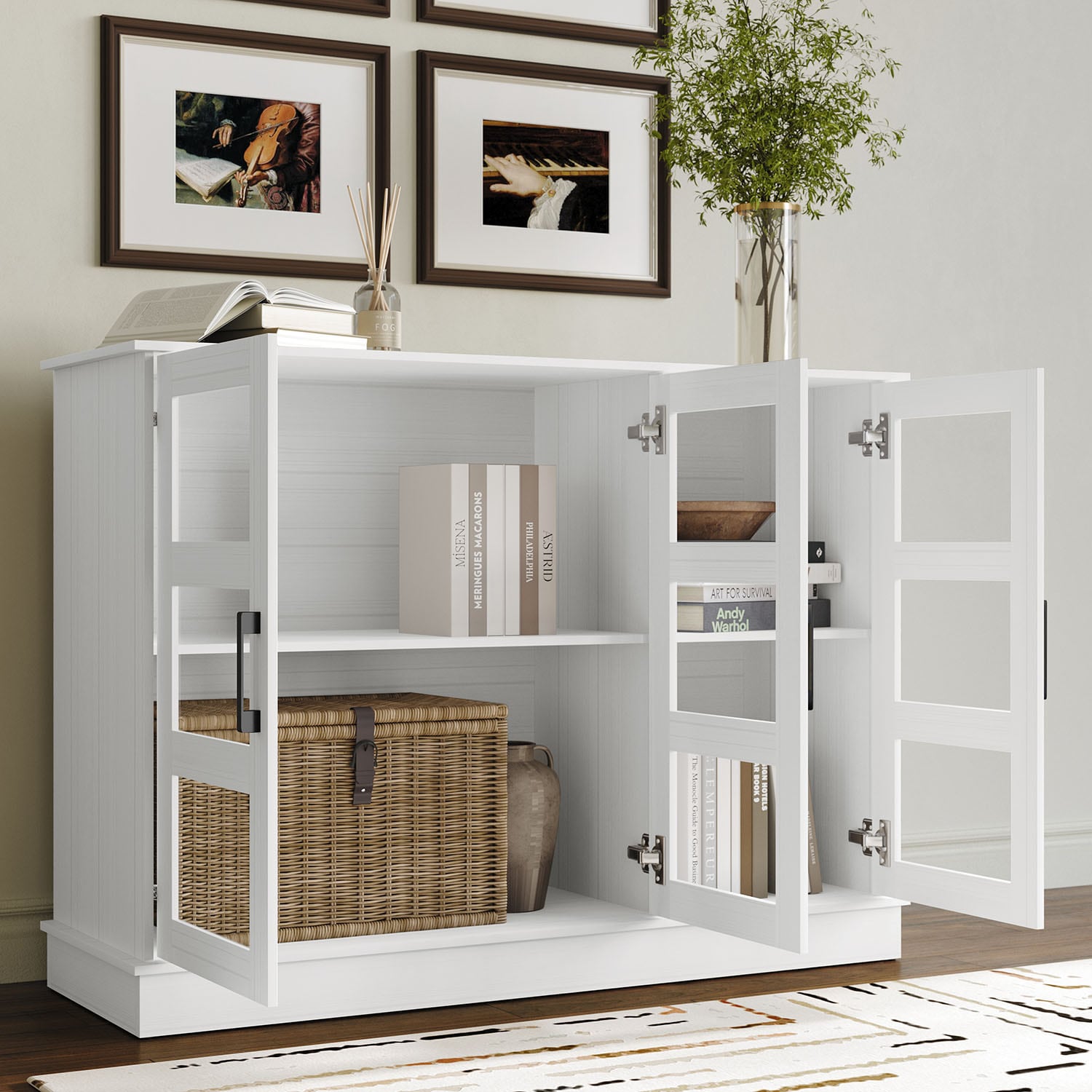 ChaletPosh C4013SB-WT Transitional White Sideboard