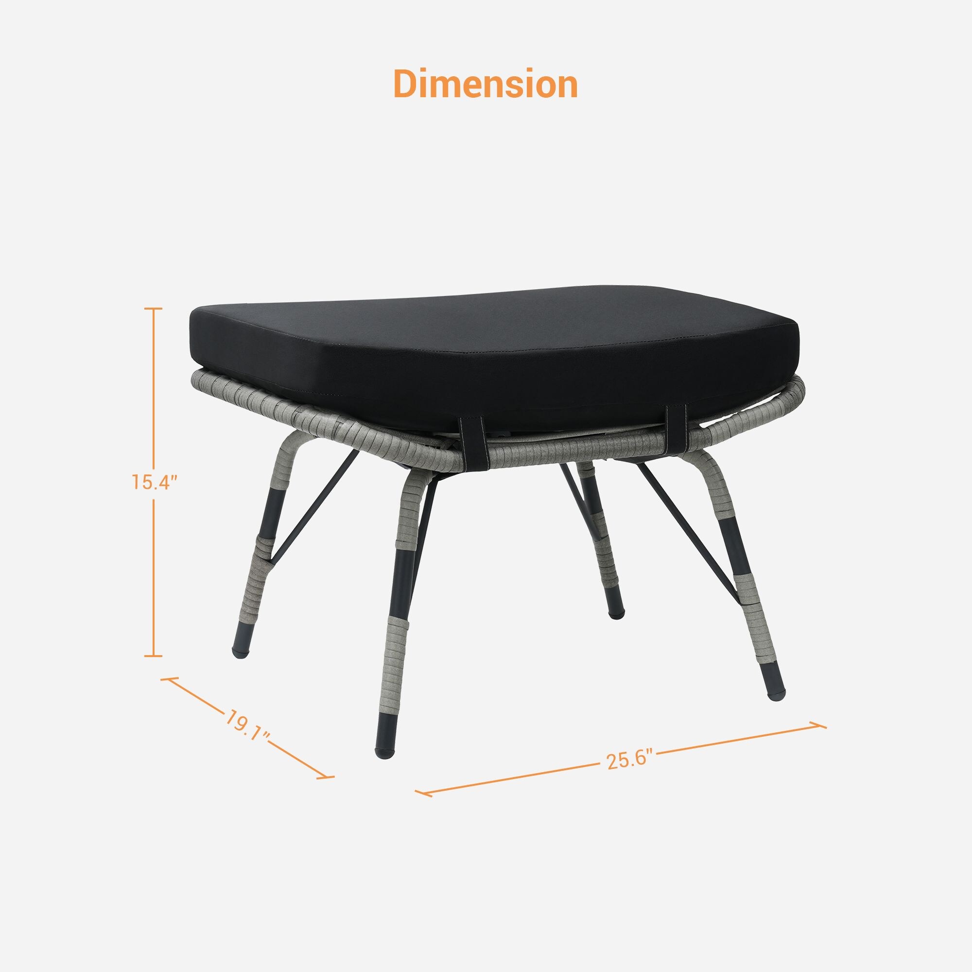 SANSTAR L-OTIDC66-BK Stools-Ottomans - View #6