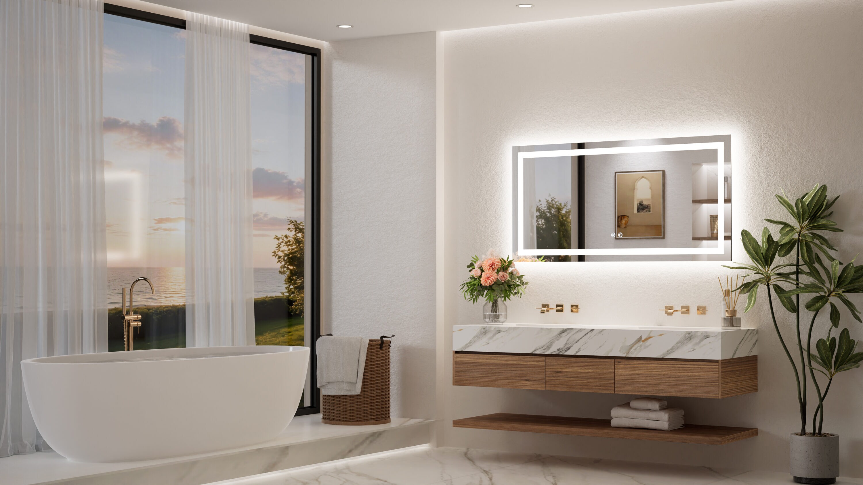 TETOTE LW-TE-BM54-12161F Framed-Bath-Mirrors - View #2