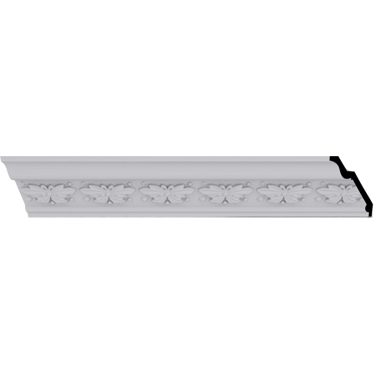 Ekena Millwork MLD02X02X03BT Butterfly 2-1/2-in x 7-ft 10-1/2-in Primed Urethane MLD02X02X03BT Crown Moulding