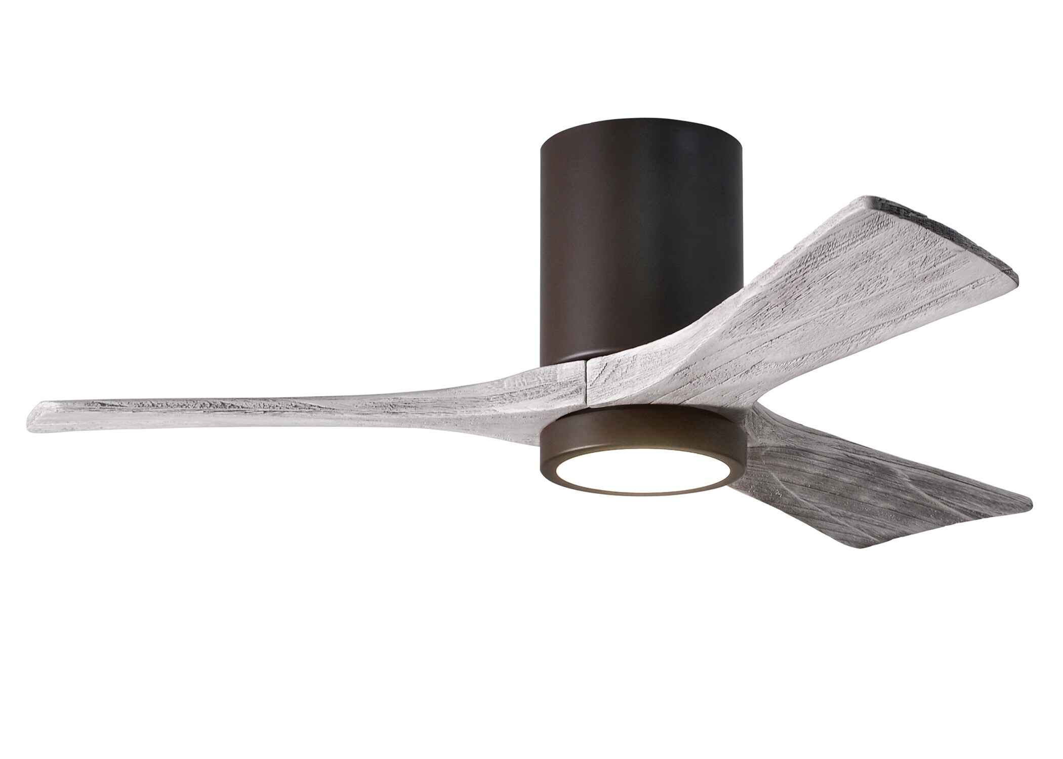 Matthews Fan Company IR3HLK-TB-BW-42 Irene-HLK 42-in Color-Changing Integrated LED Outdoor Flush Mount Textured Bronze with Barn Wood Tone Blades Ceiling Fan With Light - Remote Included ( 3 -Blade )