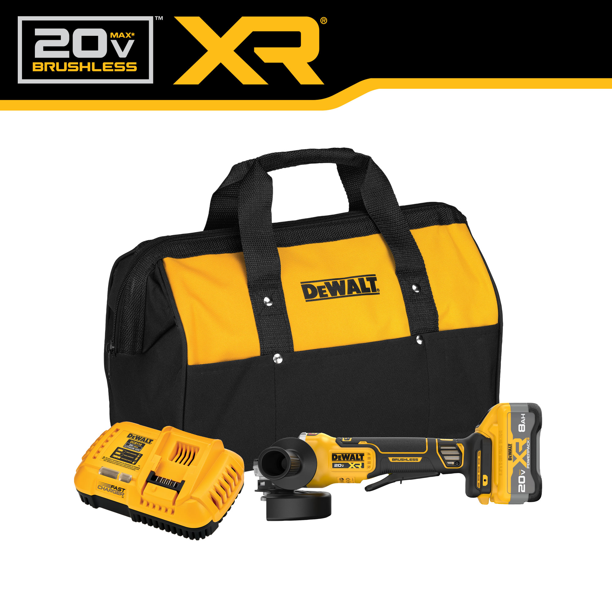 DEWALT XR 4.5-in 20-volt Max Paddle Switch Brushless Cordless Angle Grinder (Charger Included and 1-Battery) DCG410WW1 Sansujyuku sansujyuku.com