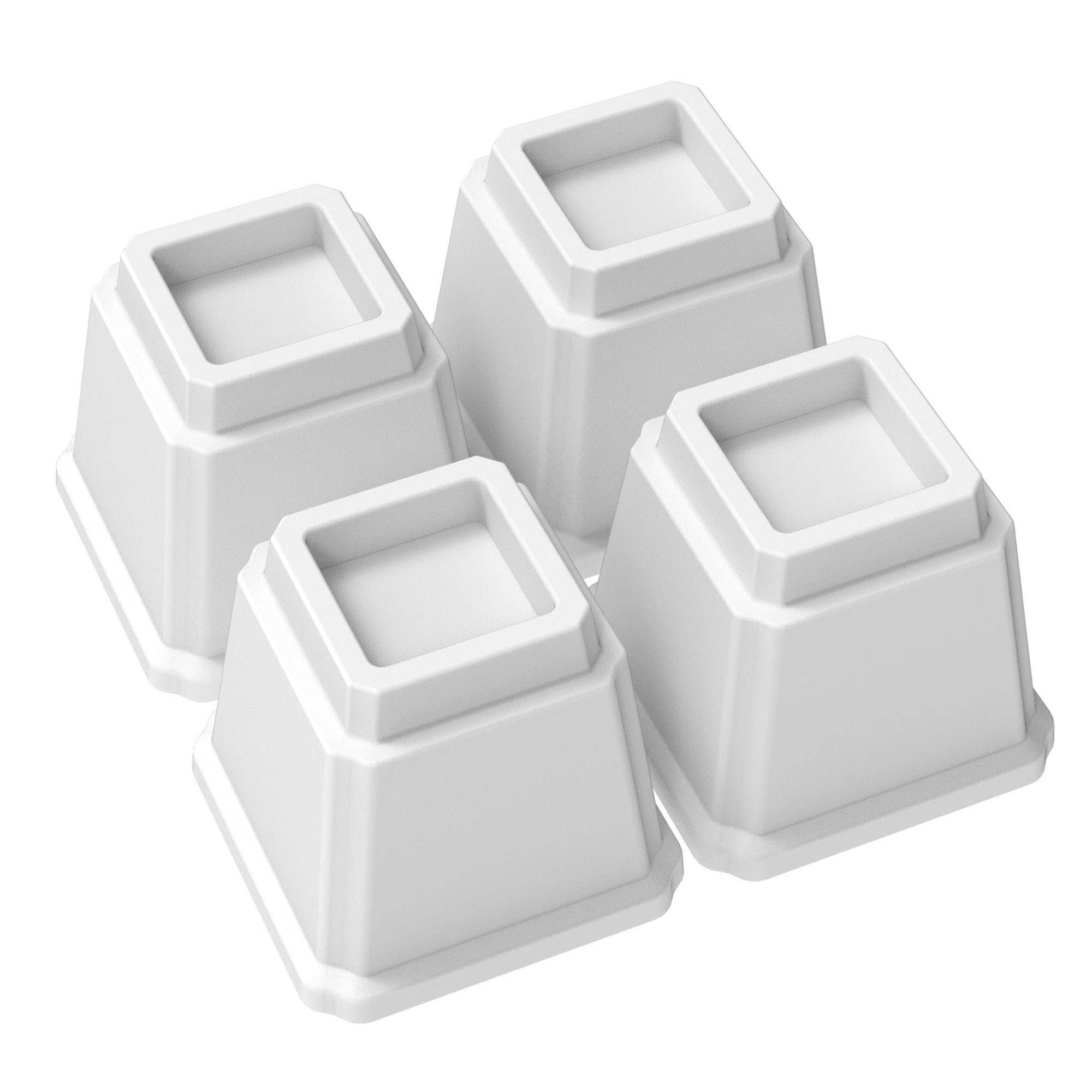 Yichuhaoxi  Bed Risers 5 Inch Heavy Duty 4 Pack Furniture Elevators White for Sofa Bed Chair and Table durable home and garden accessory designed