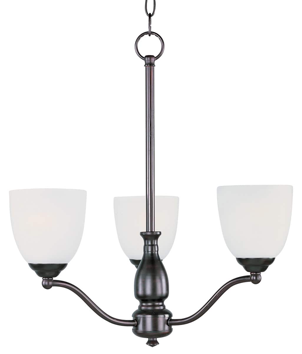 Maxim Lighting Stefan 3 -Light Oil-rubbed Bronze Opal glass Mixed material Chandelier