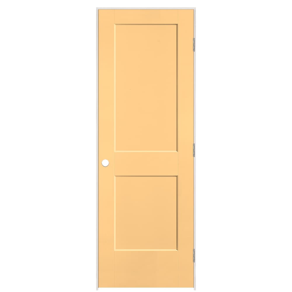 Masonite 896016 28-in x 80-in Marigold Solid core 2-panel Left hand Smooth Prefinished Molded composite Flat Jamb Single Prehung Interior Door
