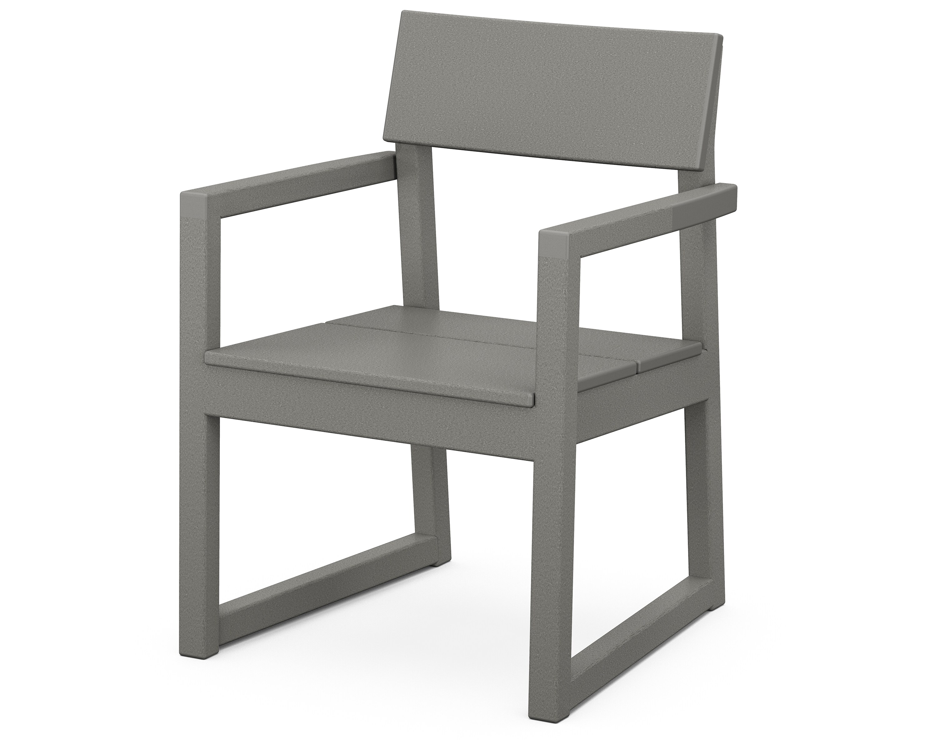 POLYWOOD EMD200GY EDGE Slate Grey HDPE Frame Stationary Dining Chair with Slat Seat