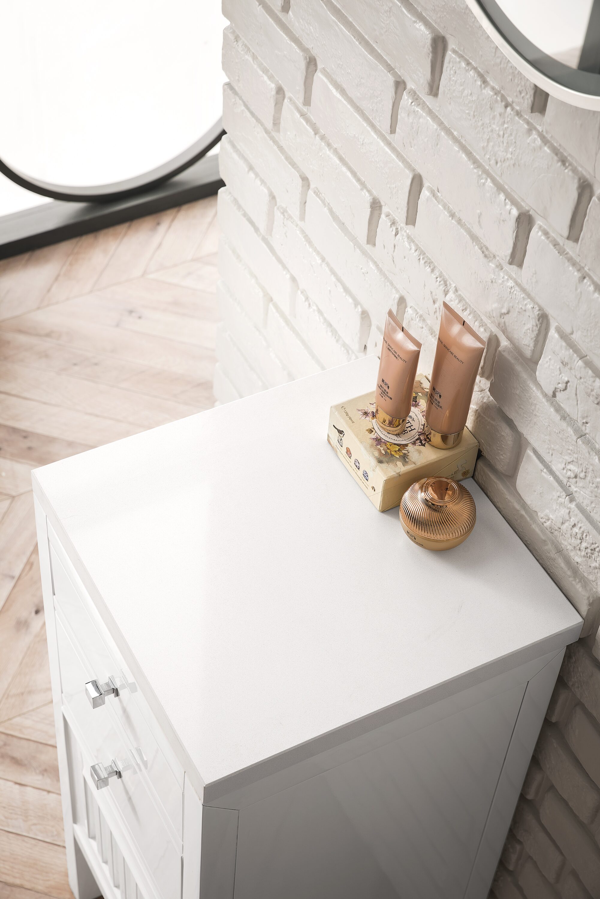 James Martin Vanities Addison 15-in x 33.3-in x 15-in Glossy White Soft Close Bathroom Wall Cabinet