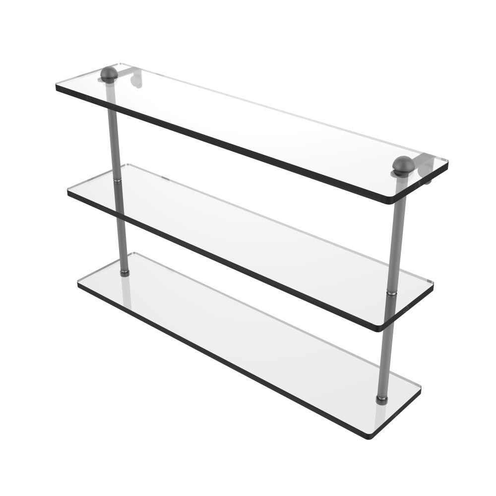 Allied Brass RC-5/22-GYM Matte Gray 3 -Tier Wall mount Bathroom Shelf ( 22-in x 15-in x 5-in )