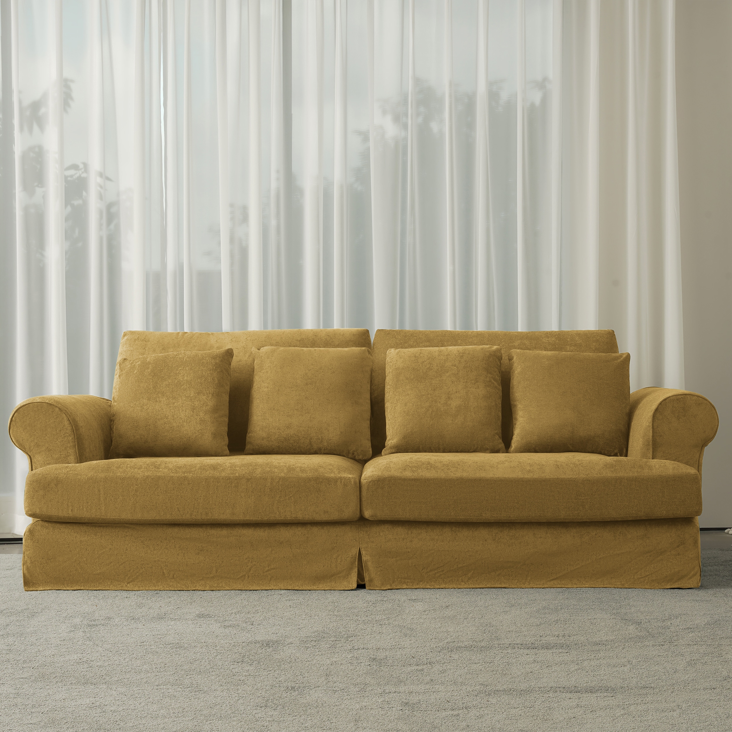  RND-236-5A Sofa 102.4-in Casual Yellow Cotton 2 -seater Loveseat