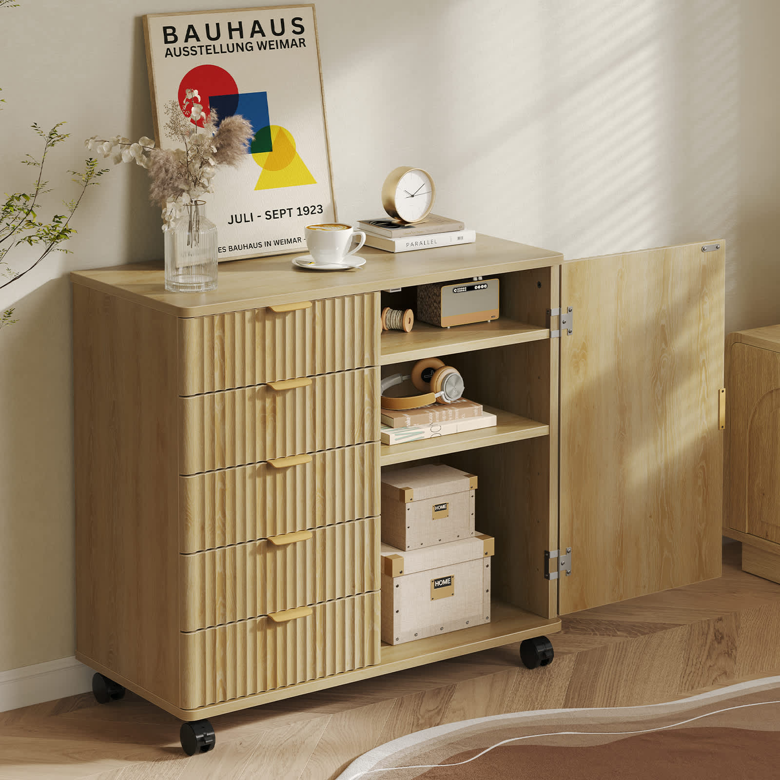 Bestier LOW-H400580A-LOG Filing-Cabinets - View #3