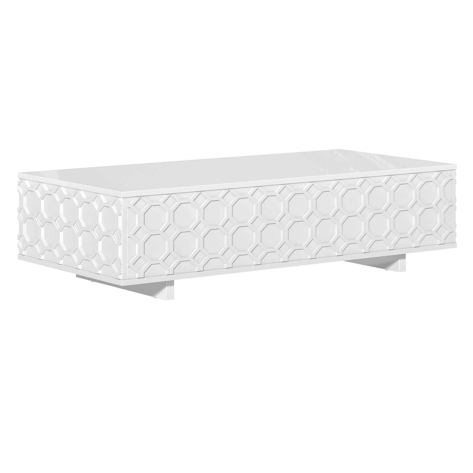 Clihome CL-CF1-WH White MDF Modern Coffee Table