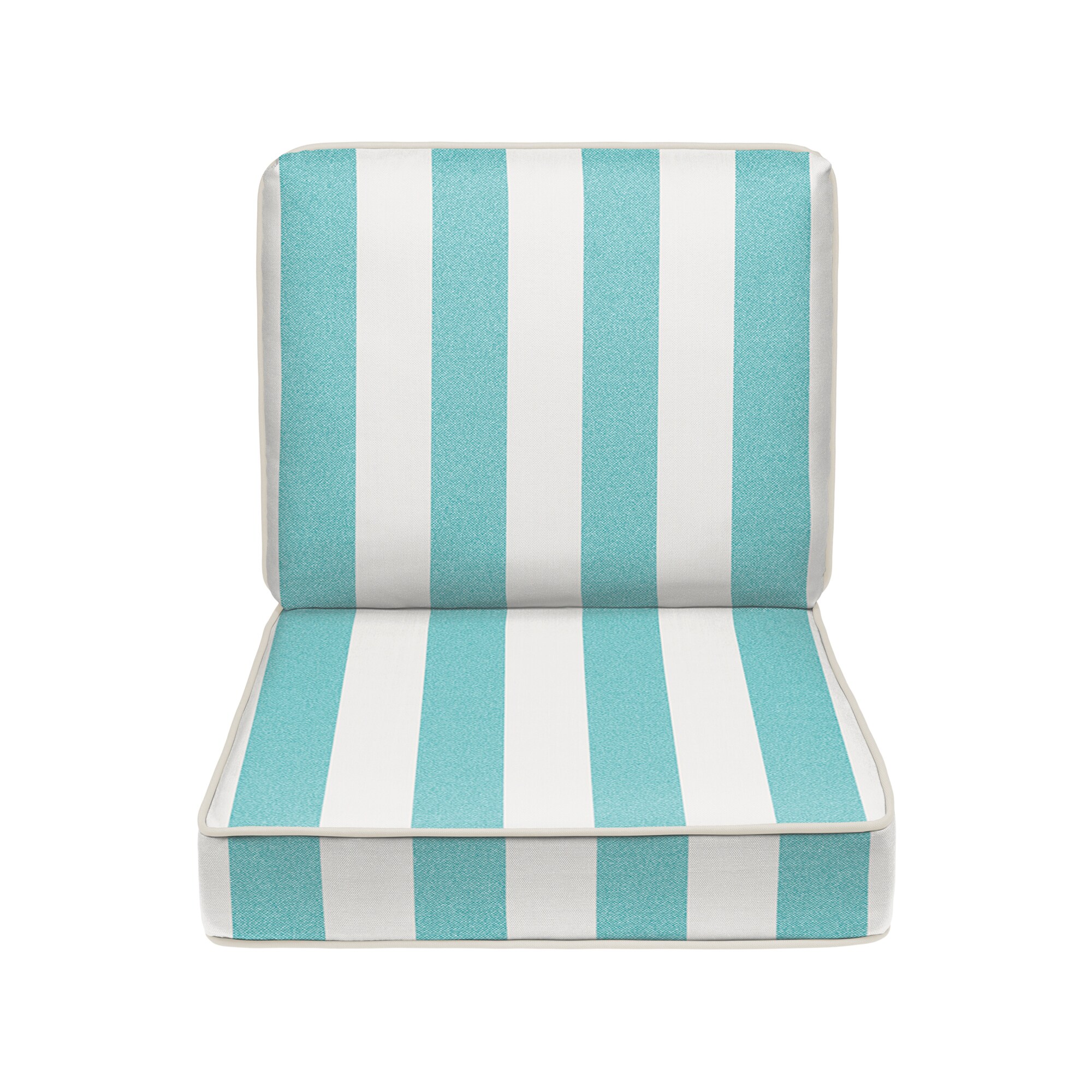 Haven Way 26-in x 23-in 2-Piece Mint Stripe Deep Seat Patio Chair ...