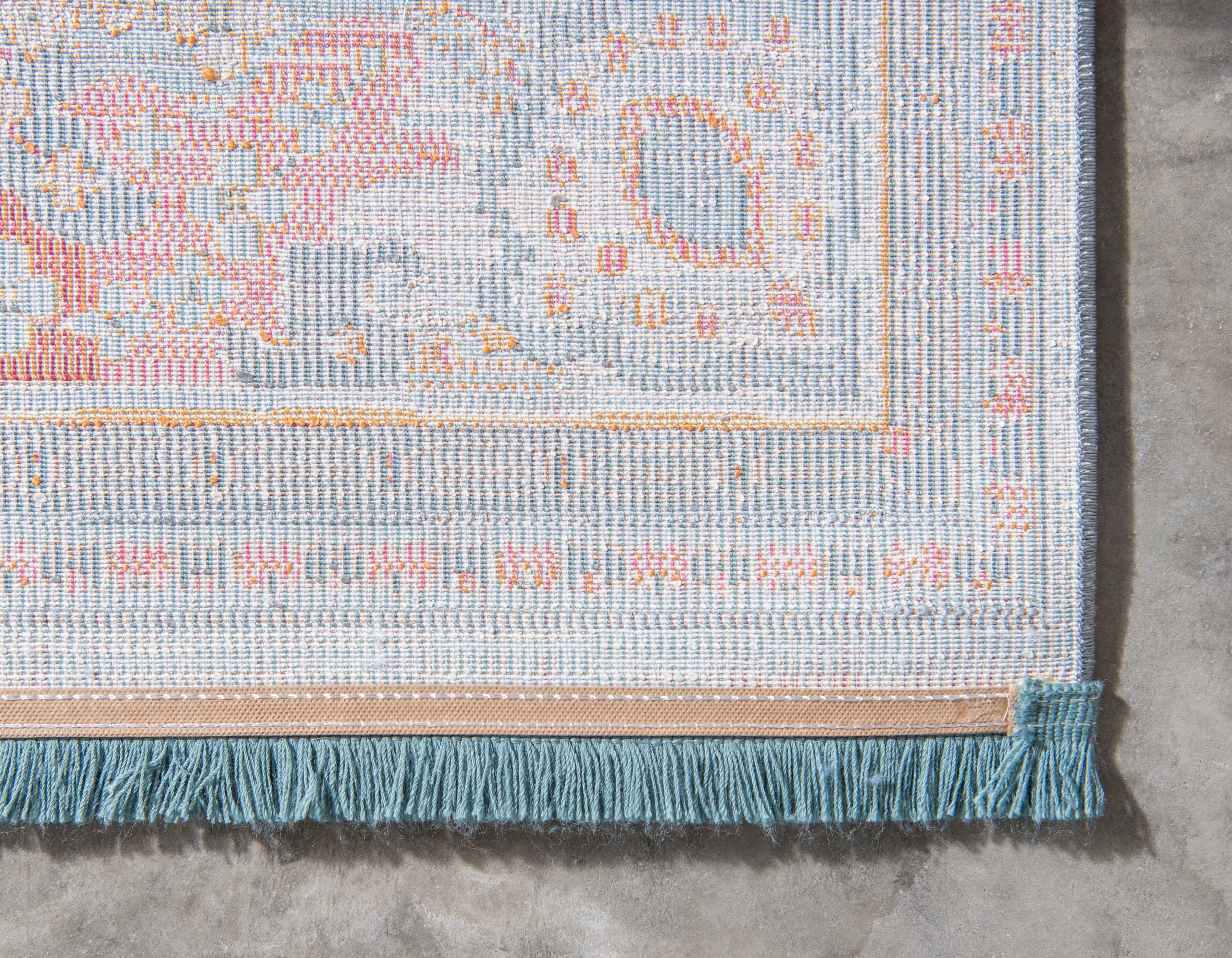 Reversible Easy-Care Synthetic Rug in Light Blue, 2' 2" x 3' 1"
