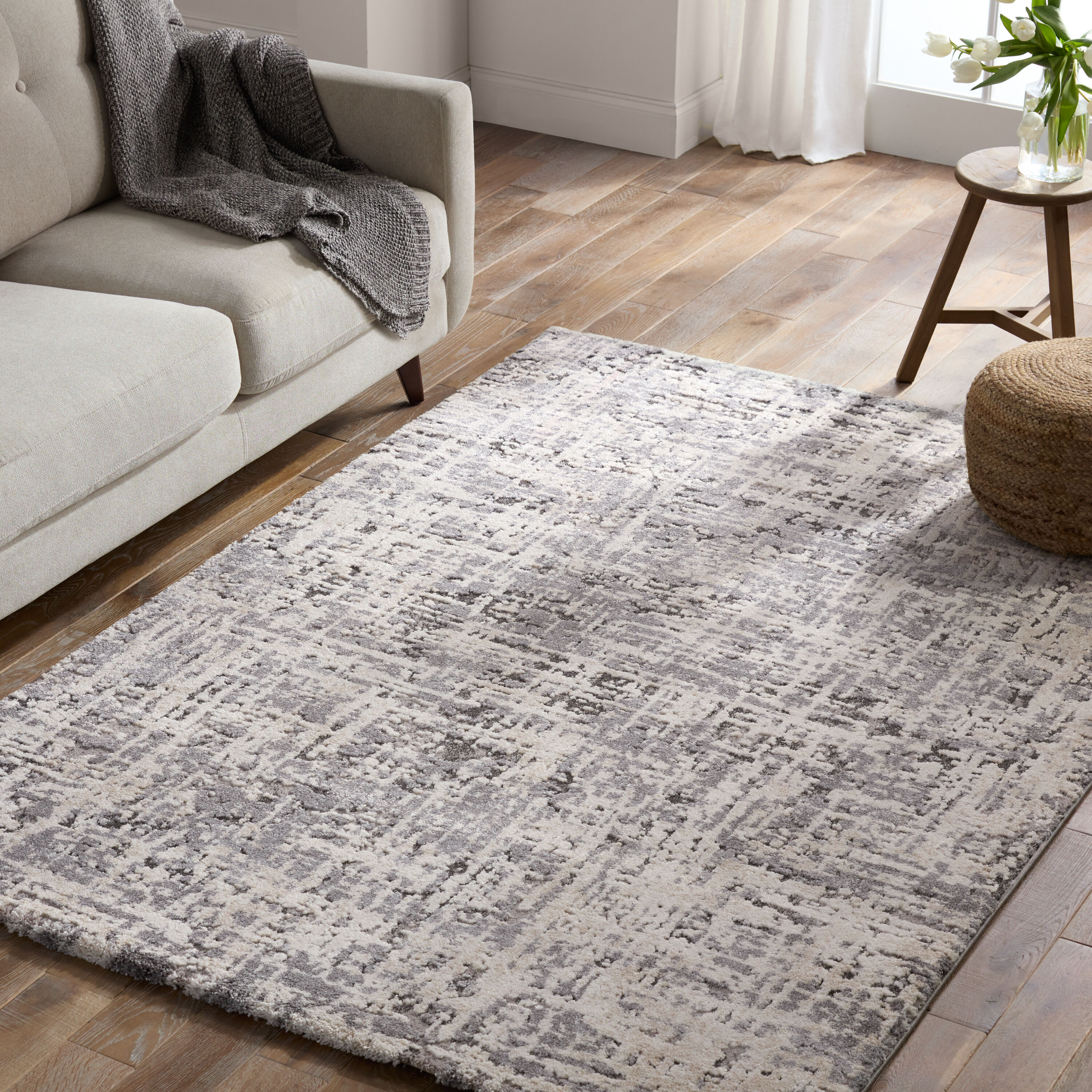 4' x 8' Runner Rugs with Rubber Backing, Indoor Outdoor Utility Carpet  Runner Rugs, Checkered Gray, Can Be Used as Aisle for The RV and Boat,  Laundry