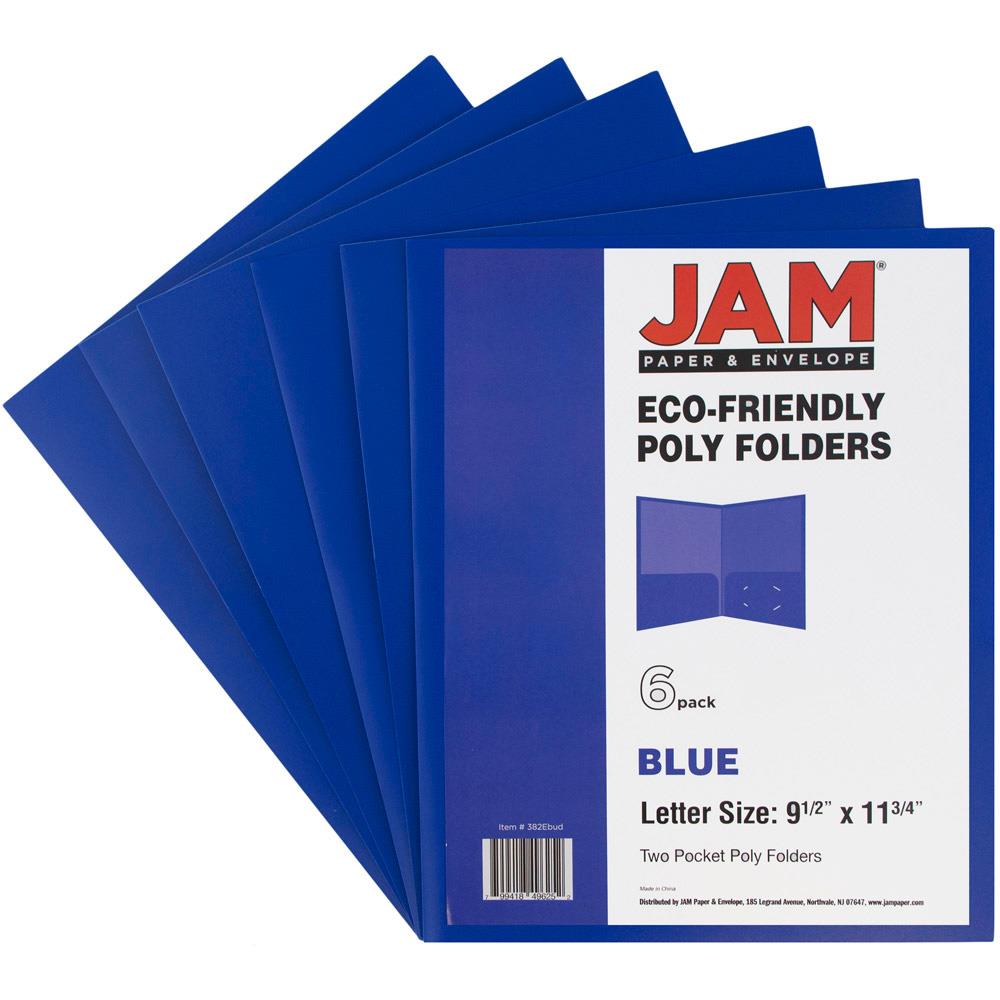 Blue Paper 2 Pocket Folders with Prongs Matte Texture Letter Size Paper Folder 