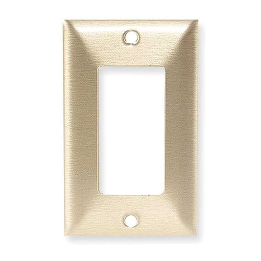 Hubbell  Wiring Device-Kellems Rocker Wall Plates and Box Cover Number of Gangs: 1 Brass Brushed Finish Brass