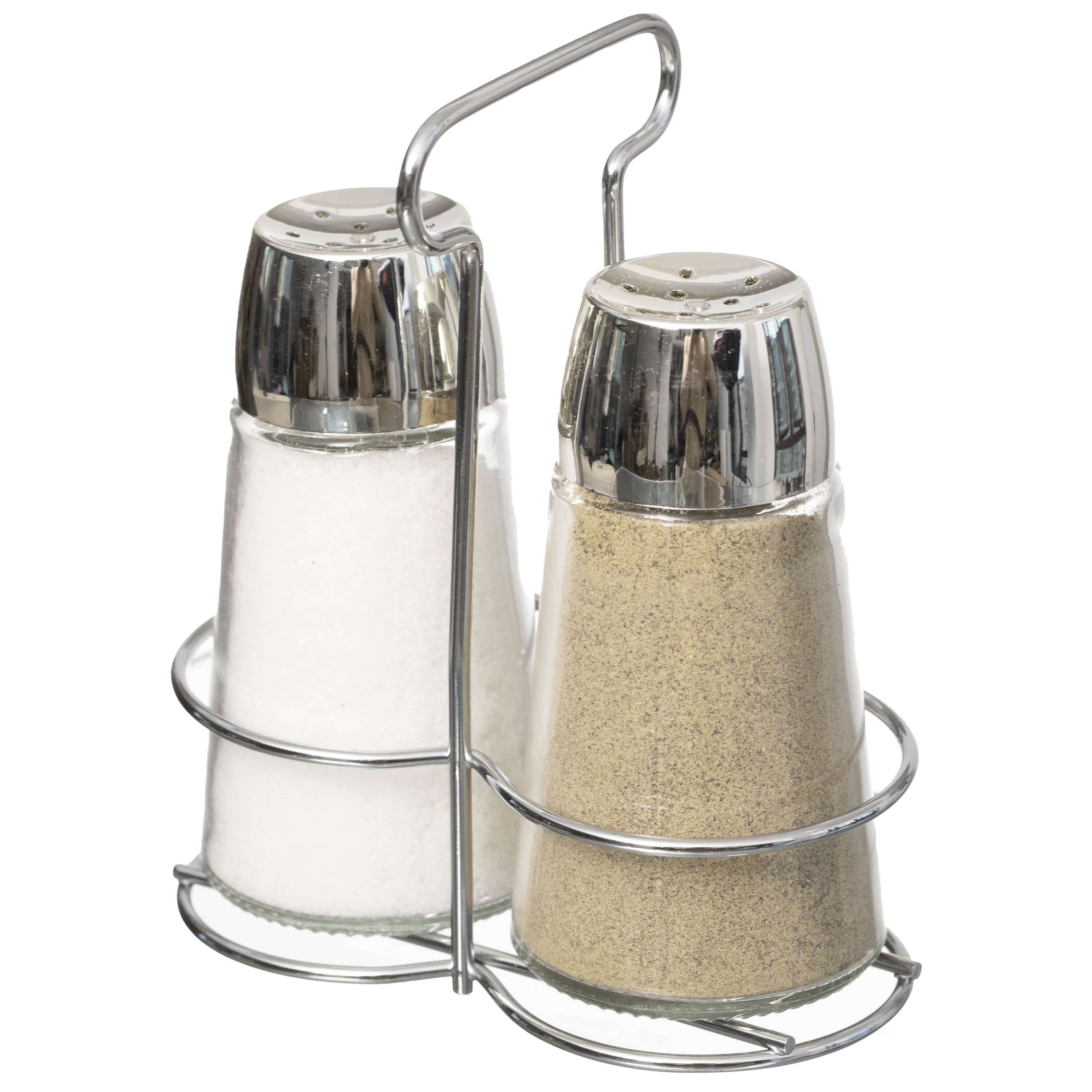 Basicwise Clear Glass Cylinder Salt and pepper shaker(s) #QI004715