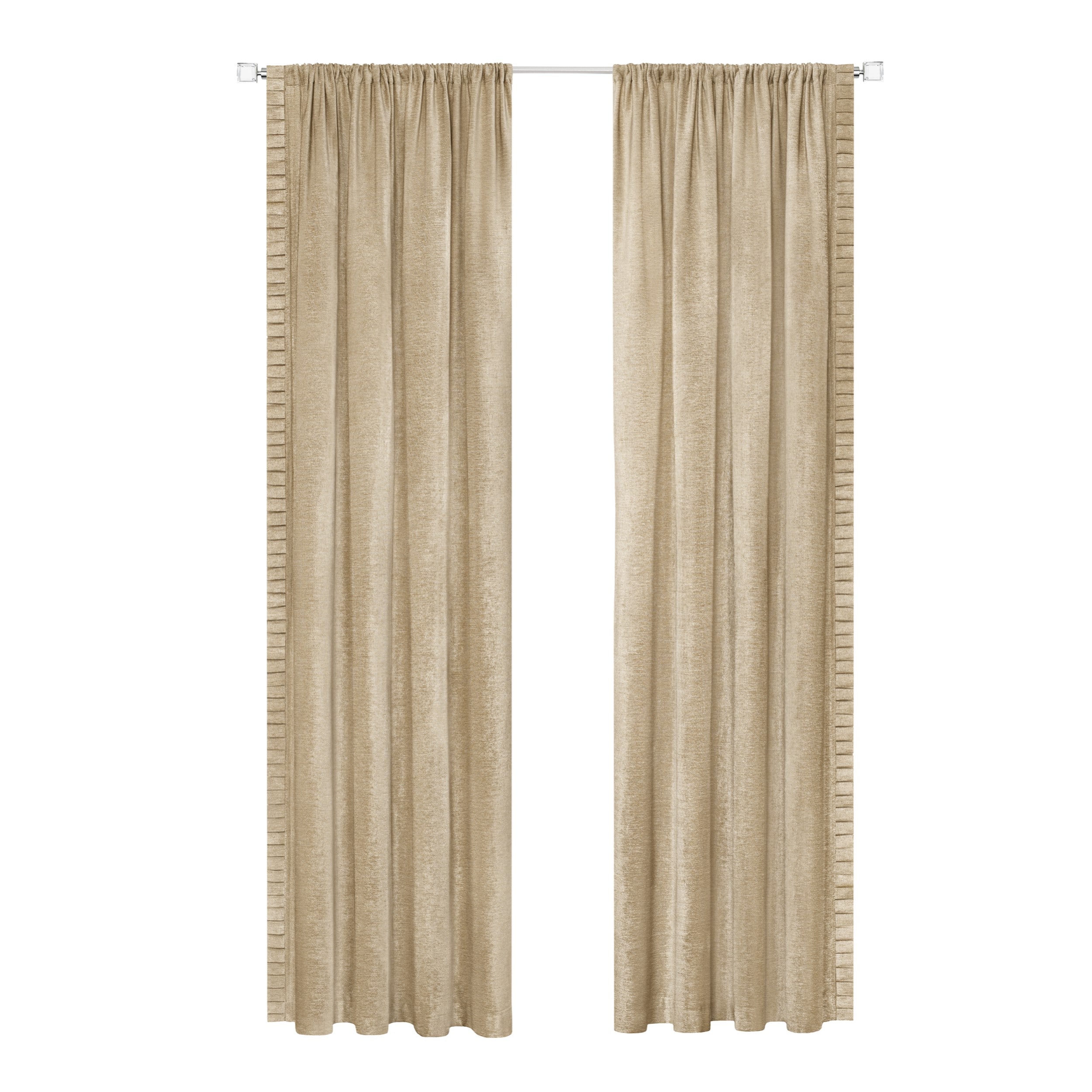 Achim BOPN84TN06 84-Inches Tan Light filtering Rod pocket Single curtain panel