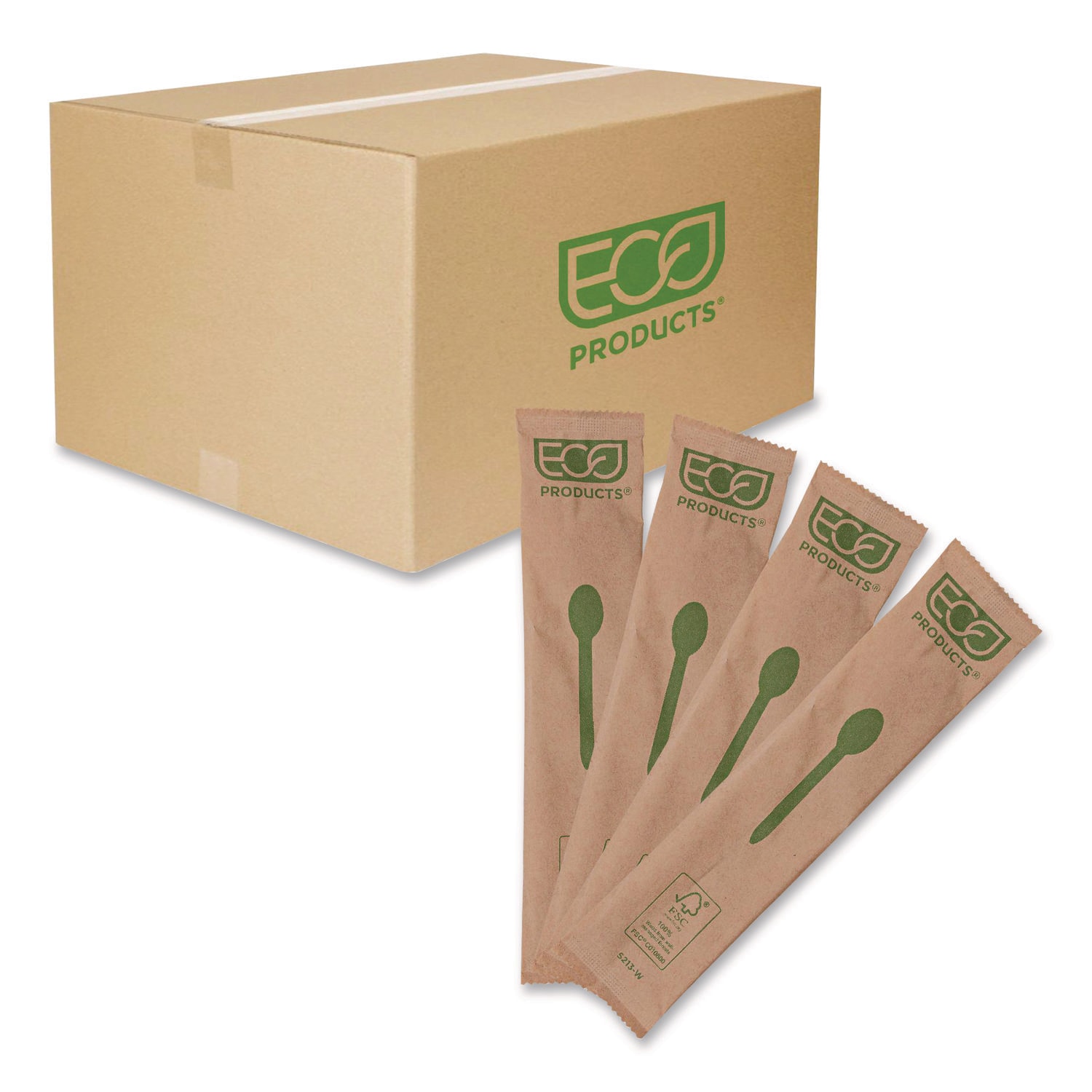 Eco-Products Wood Cutlery General Purpose Spoon Natural 500/Carton #EP-S213-W