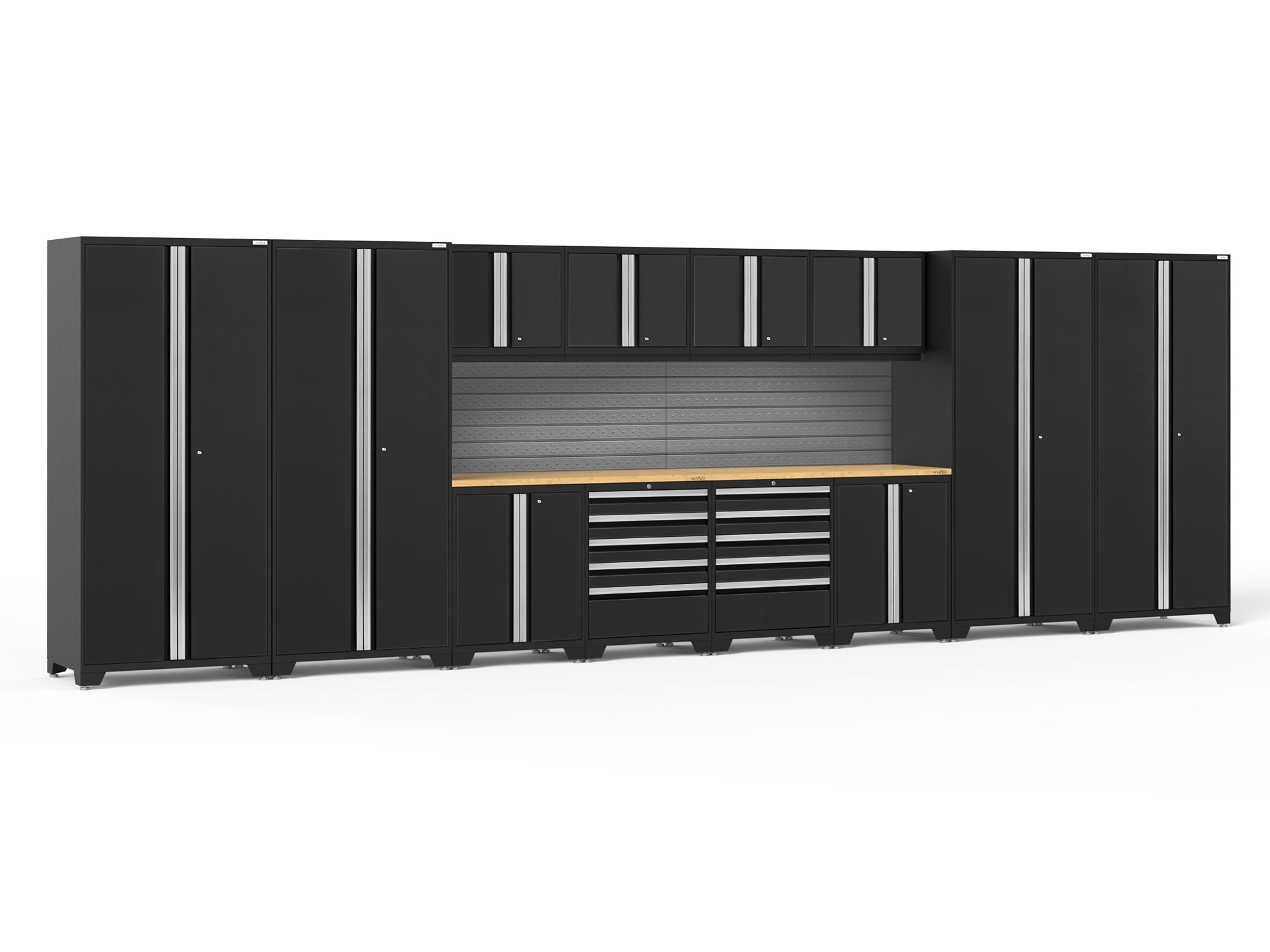 NewAge Products 64319 256-in W x 84.75-in H x 24-in D 12 -Cabinets Steel Black Garage Storage System