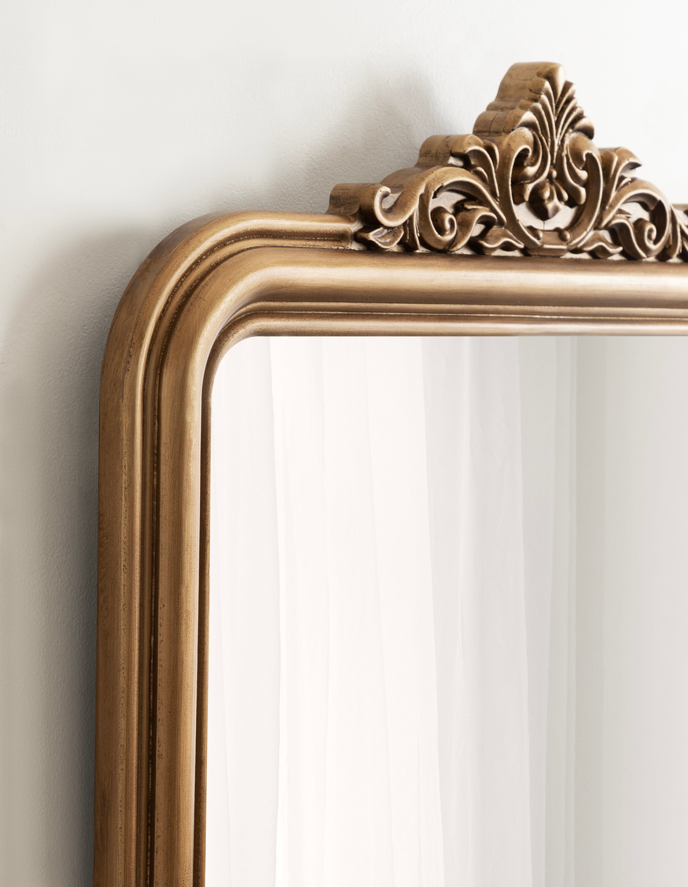 Antique Gold Arched Ornamental Bathroom Vanity Mirror 24"x36"