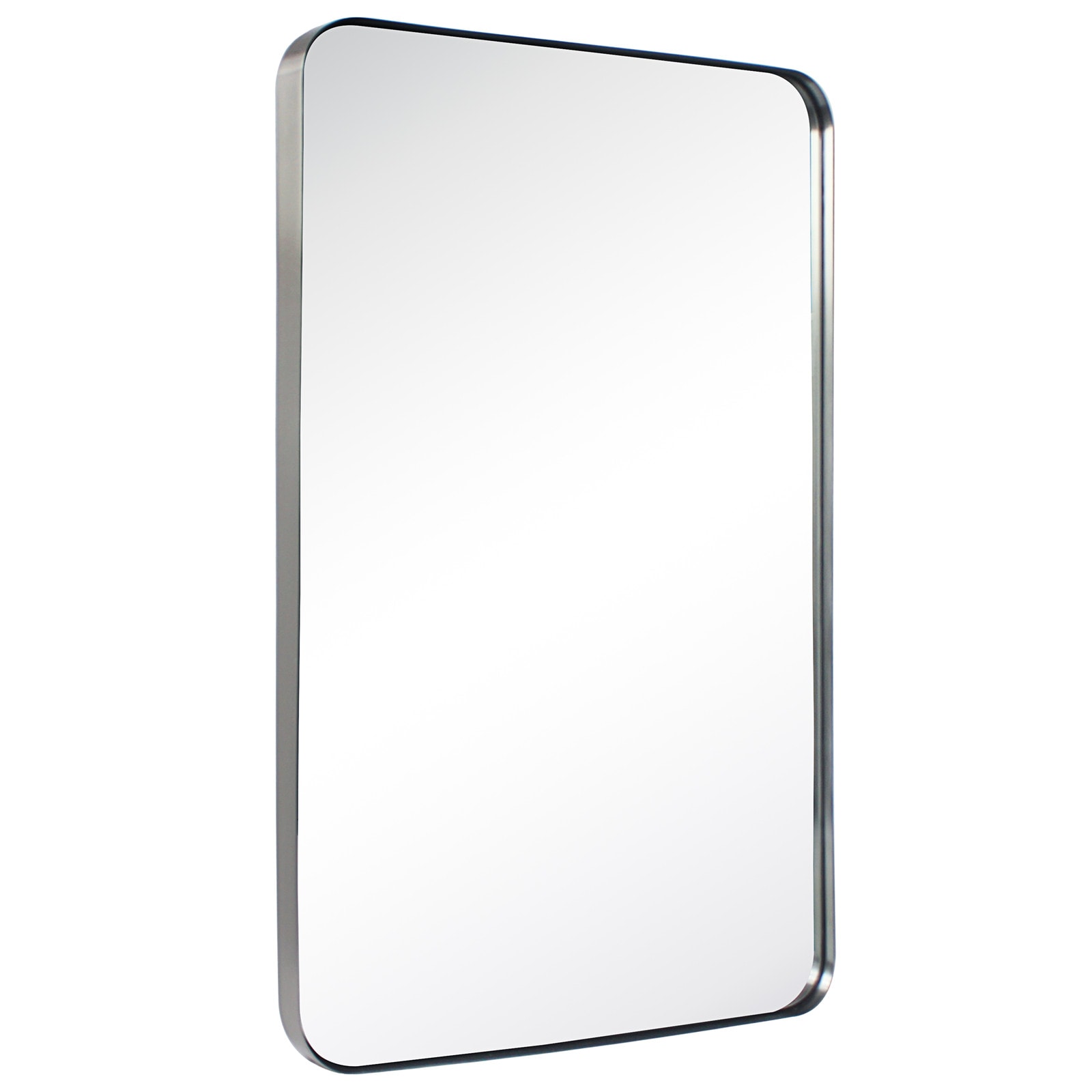 TEHOME GC-00136 1" Kengston Rec Mirror 20-in x 30-in Polished Rectangle Bathroom Vanity Mirror ( Brushed Nickel )
