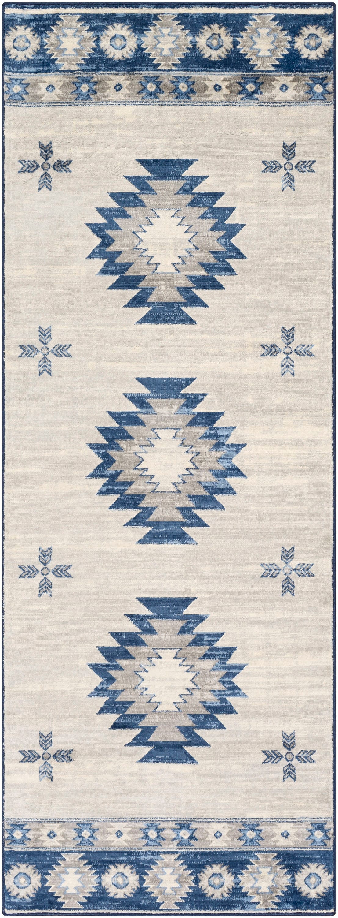 Surya MOC2321-2773 Monaco 2 x 8 Navy Indoor Geometric Runner Rug