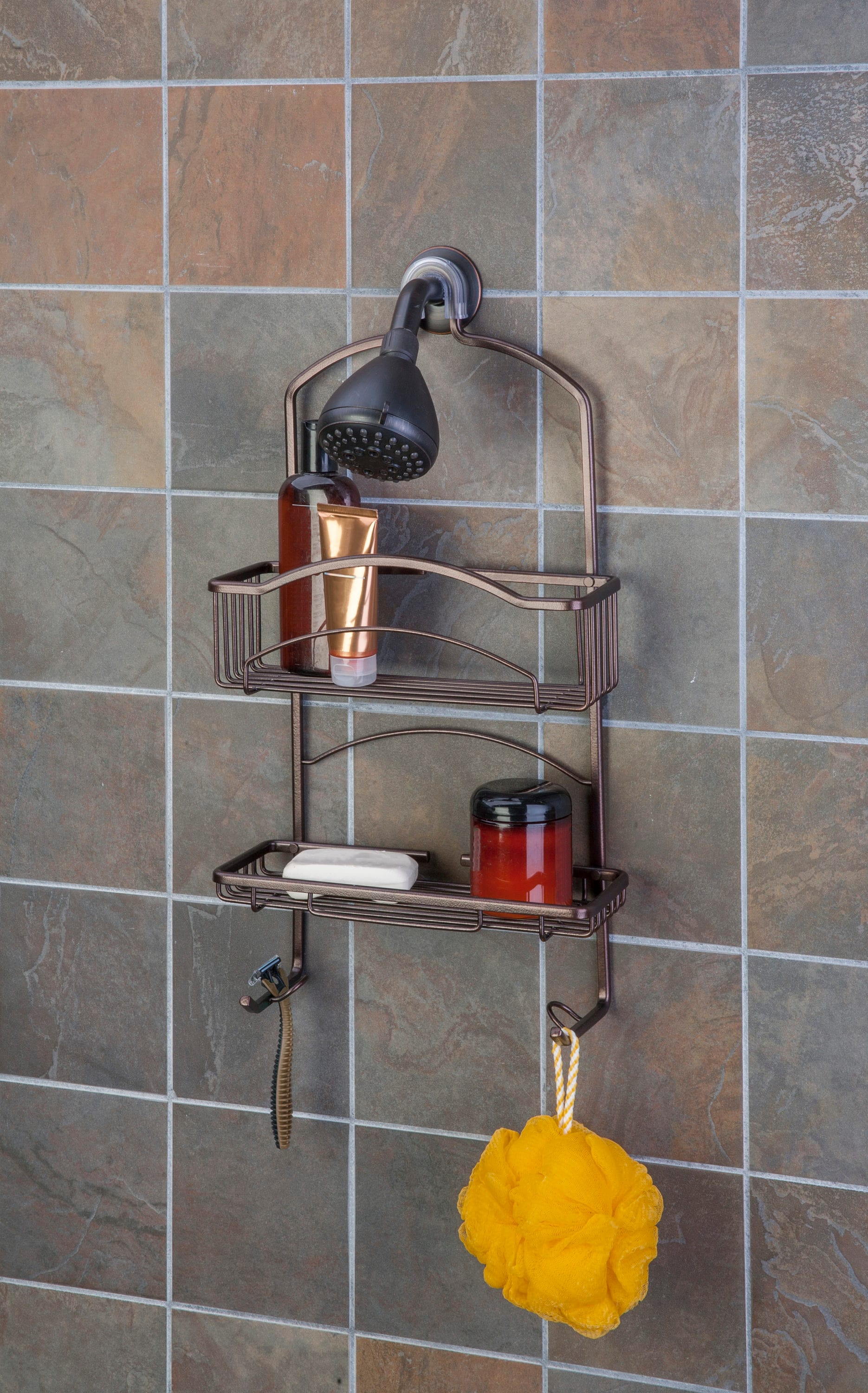 Zenna Home Bronze Steel 2-Shelf Hanging Shower Caddy 16-in x 4.3-in x 24-in  in the Bathtub & Shower Caddies department at