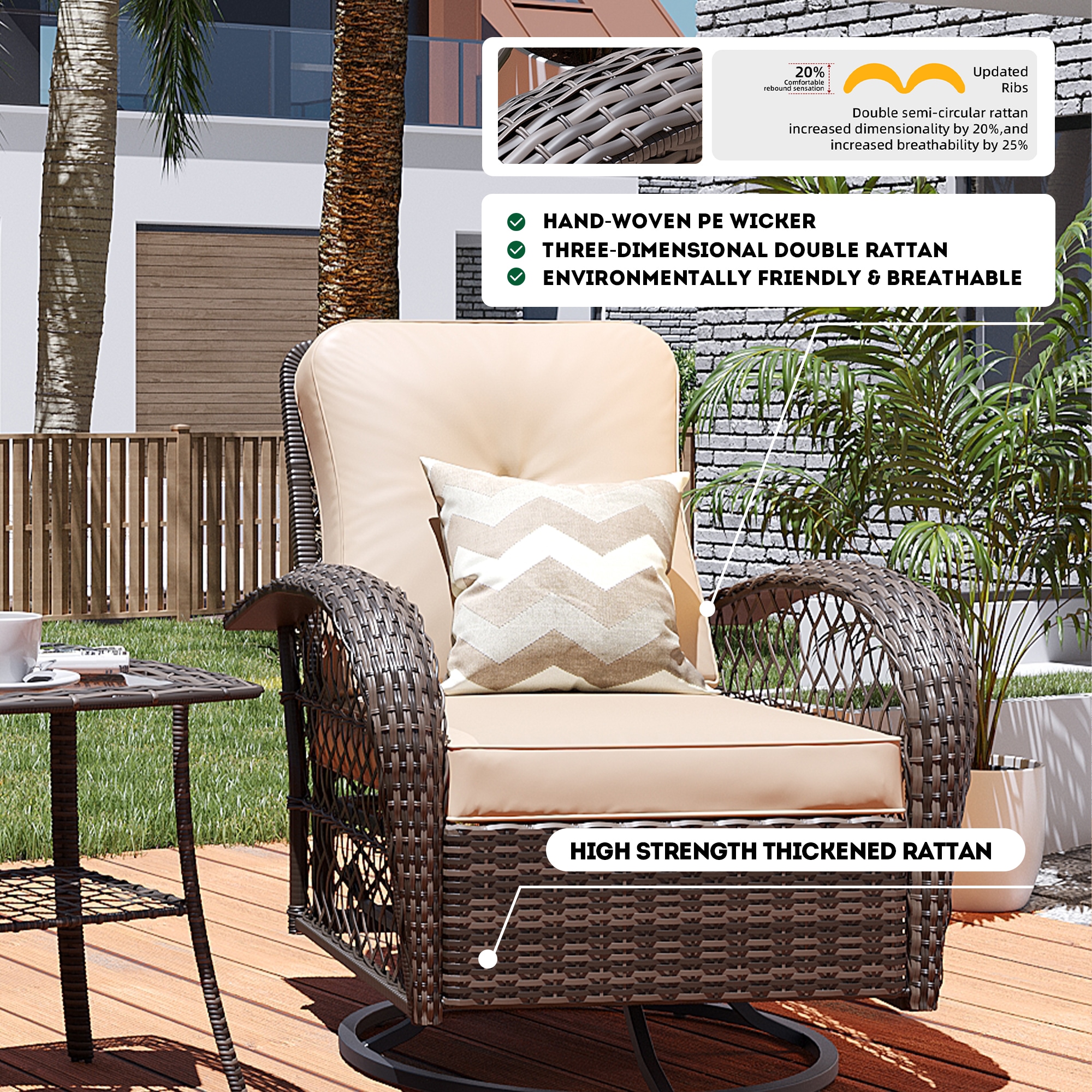 Patio Watcher LHY-B-BEIGE-CJ Patio-Conversation-Sets - View #7