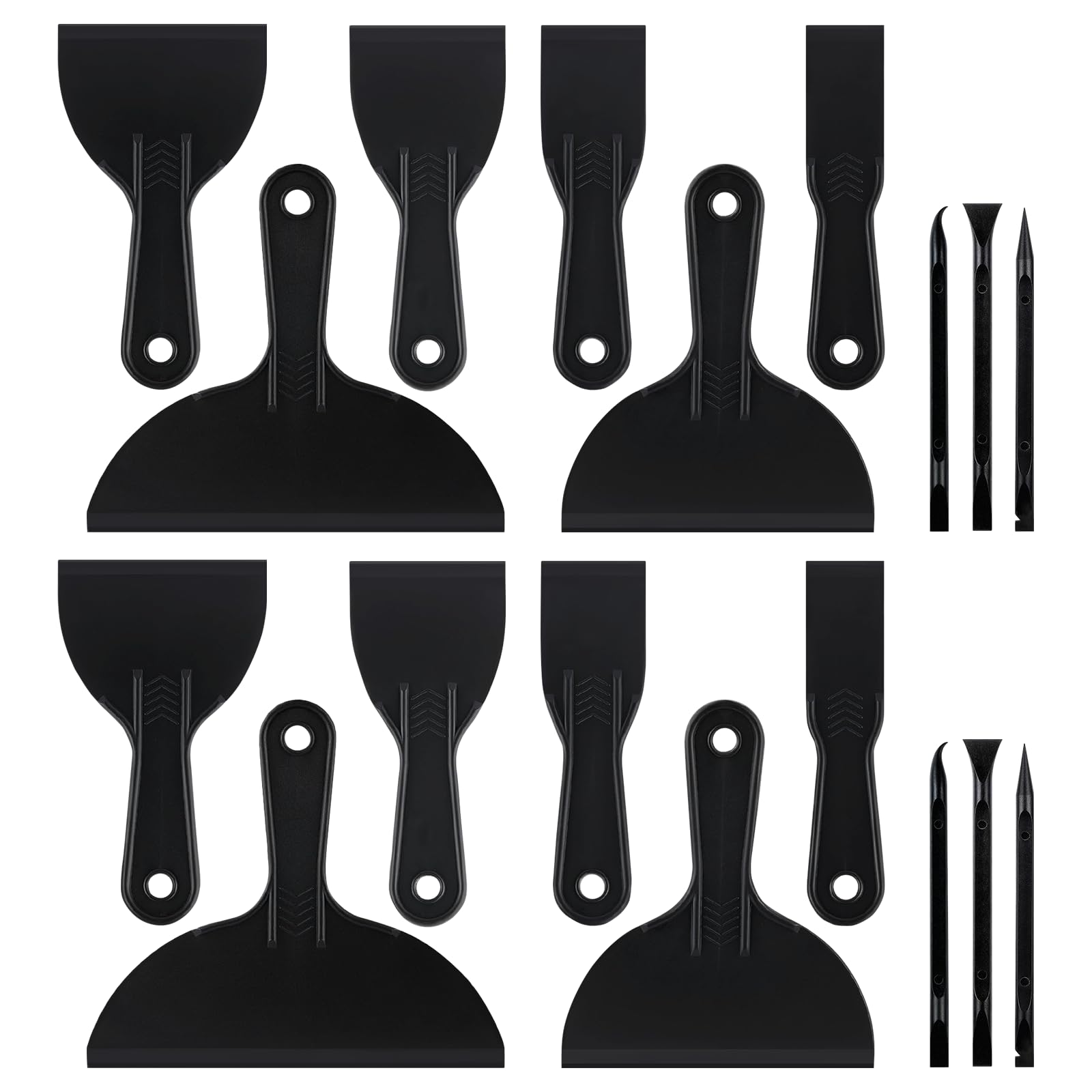 Lukvuzo 18-Pack Plastic Putty Knives Set Non-Scratch Spackle Knife and ...