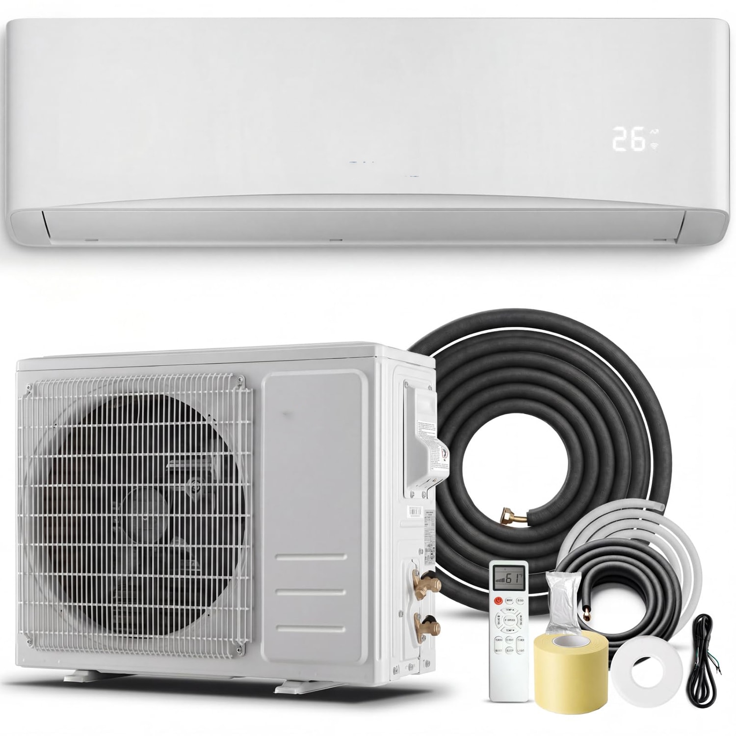 Aoile 9k BTU Mini Split Ductless Air Conditioners and Heating System 17 SEER2 115V 450 Sq Ft new 2026