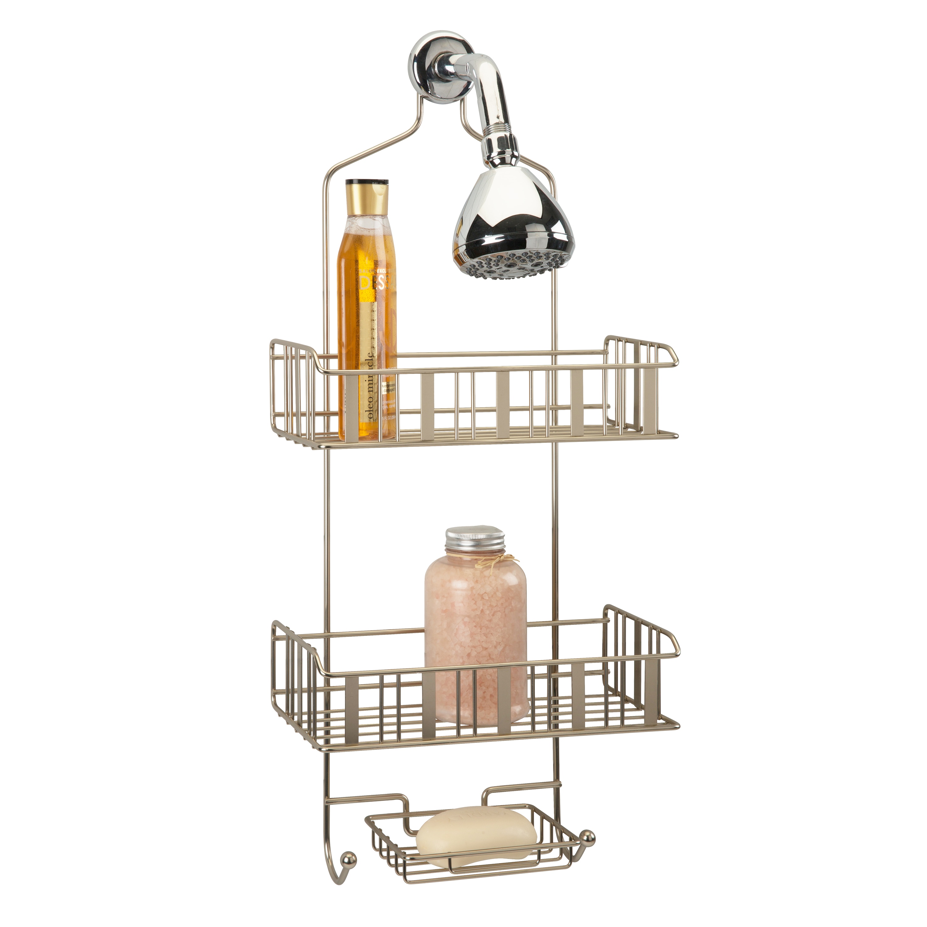 Bath Bliss Silver Aluminum 2-Shelf Hanging Shower Caddy 5.12-in x 11.42-in  x 27.17-in in the Bathtub & Shower Caddies department at