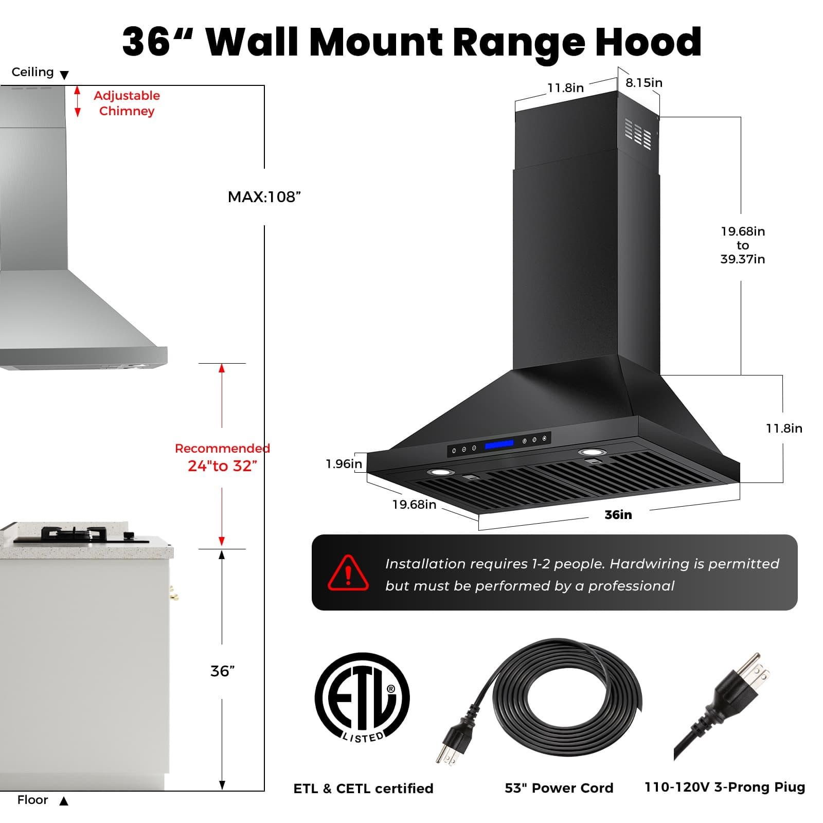 DIVAN DHP02-36B Wall-Mounted-Range-Hoods - View #3