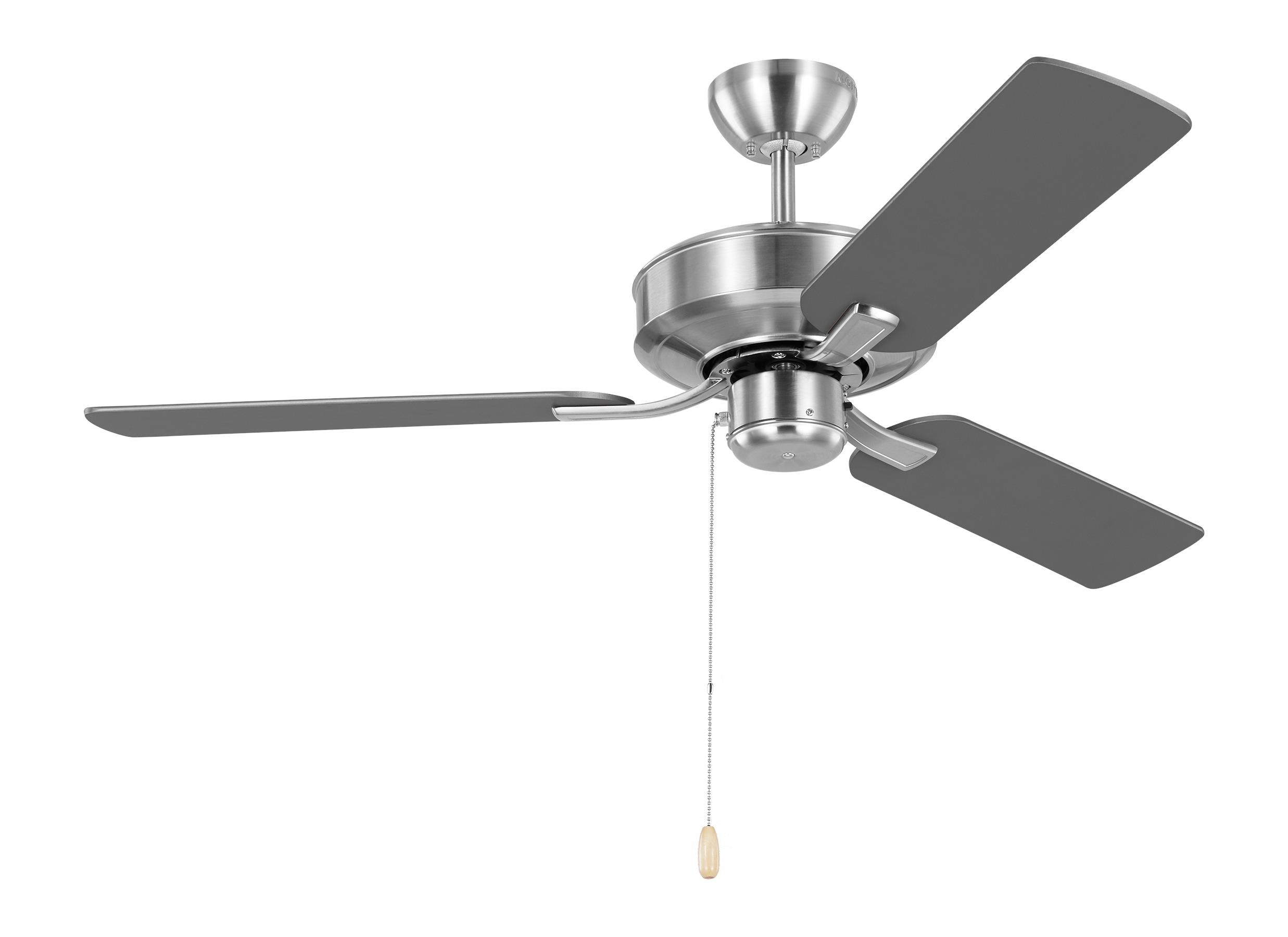 Generation Lighting 3LD48BS Linden 48-in Brushed Steel with Silver Blades Ceiling Fan Light Kit Compatible ( 3 -Blade )