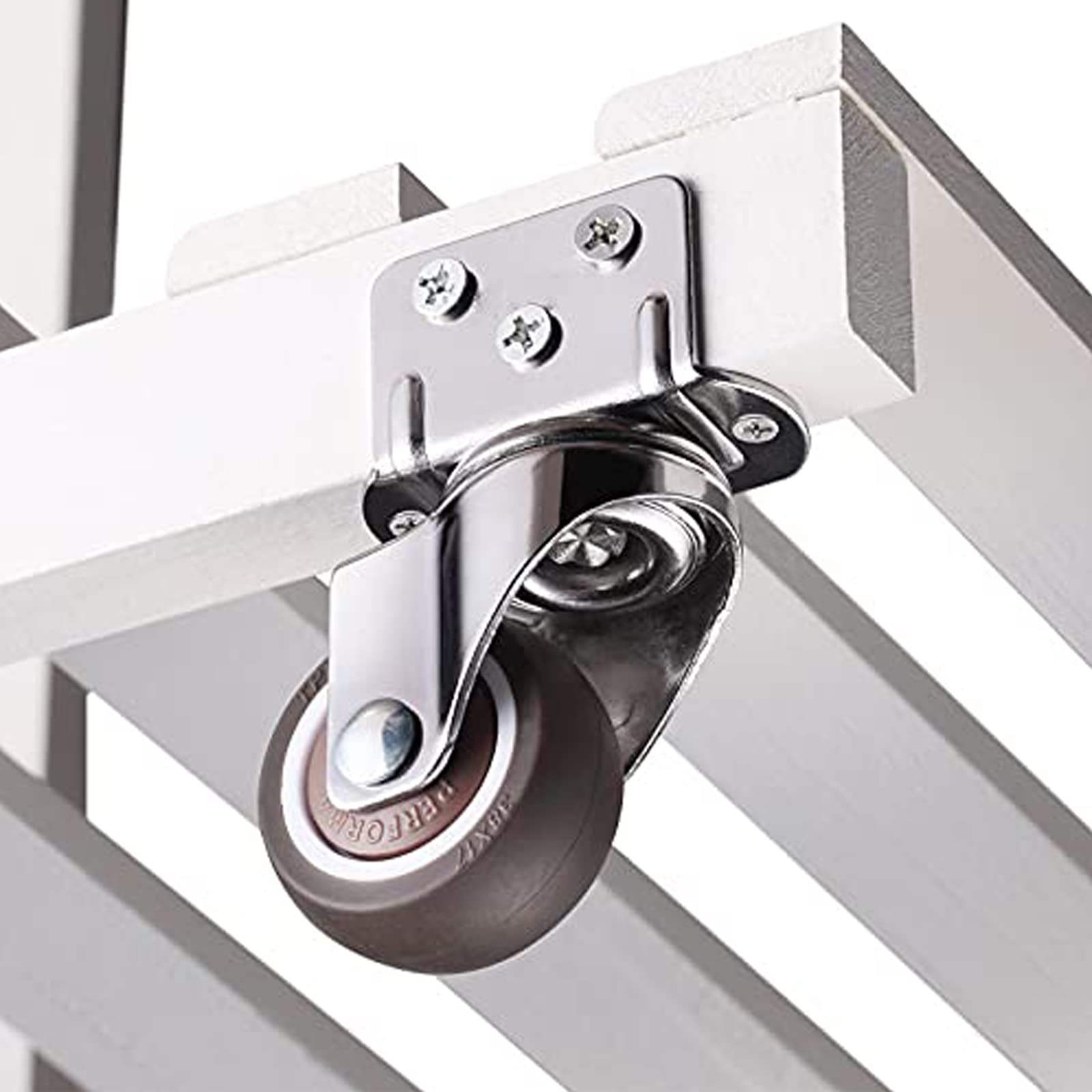 KIWDZFU 1 Swivel Plate Caster Wheels with Brake L Bracket Side Mount ...