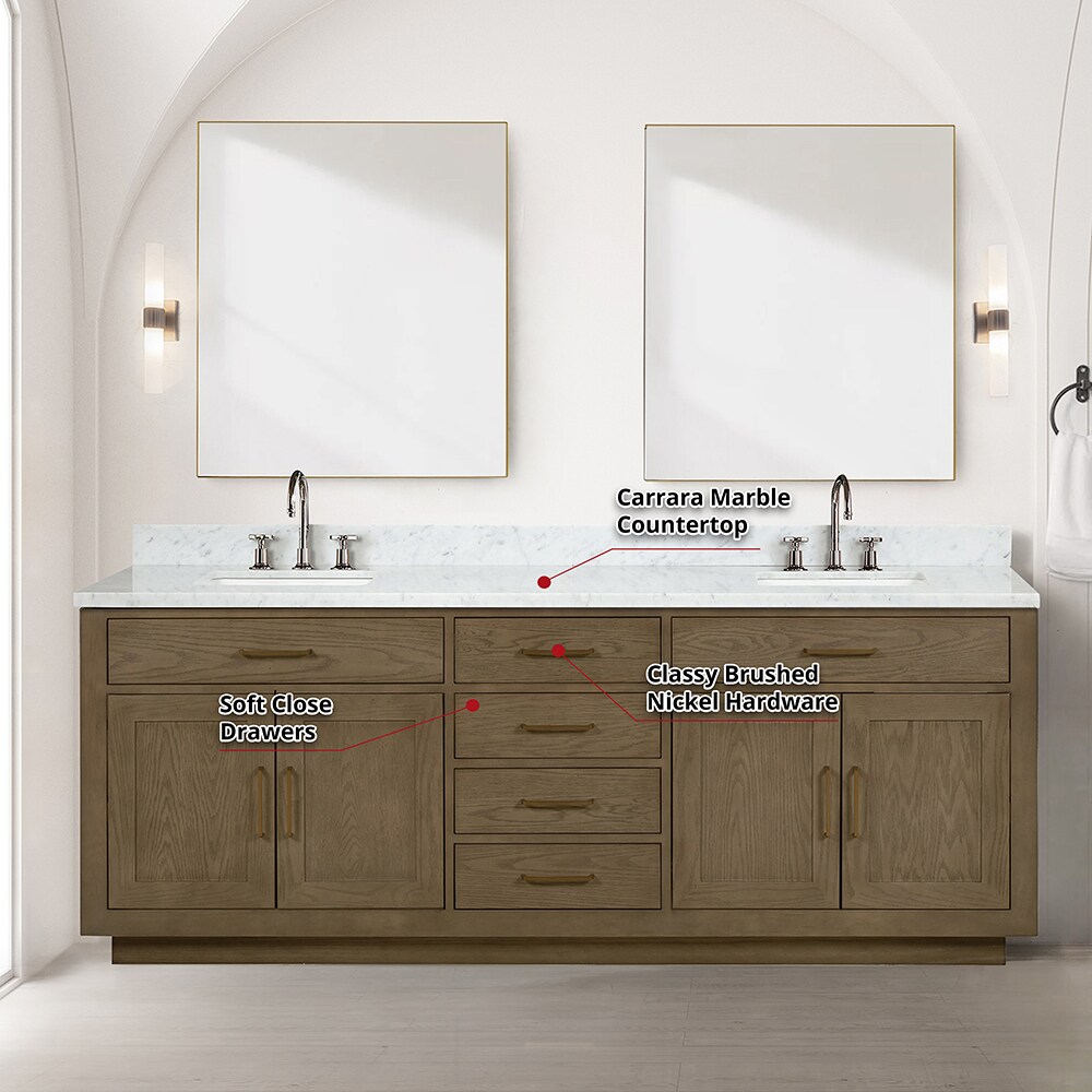 Ove Decors Cruz 60 in. Double Sink Bathroom Vanity in Pure White